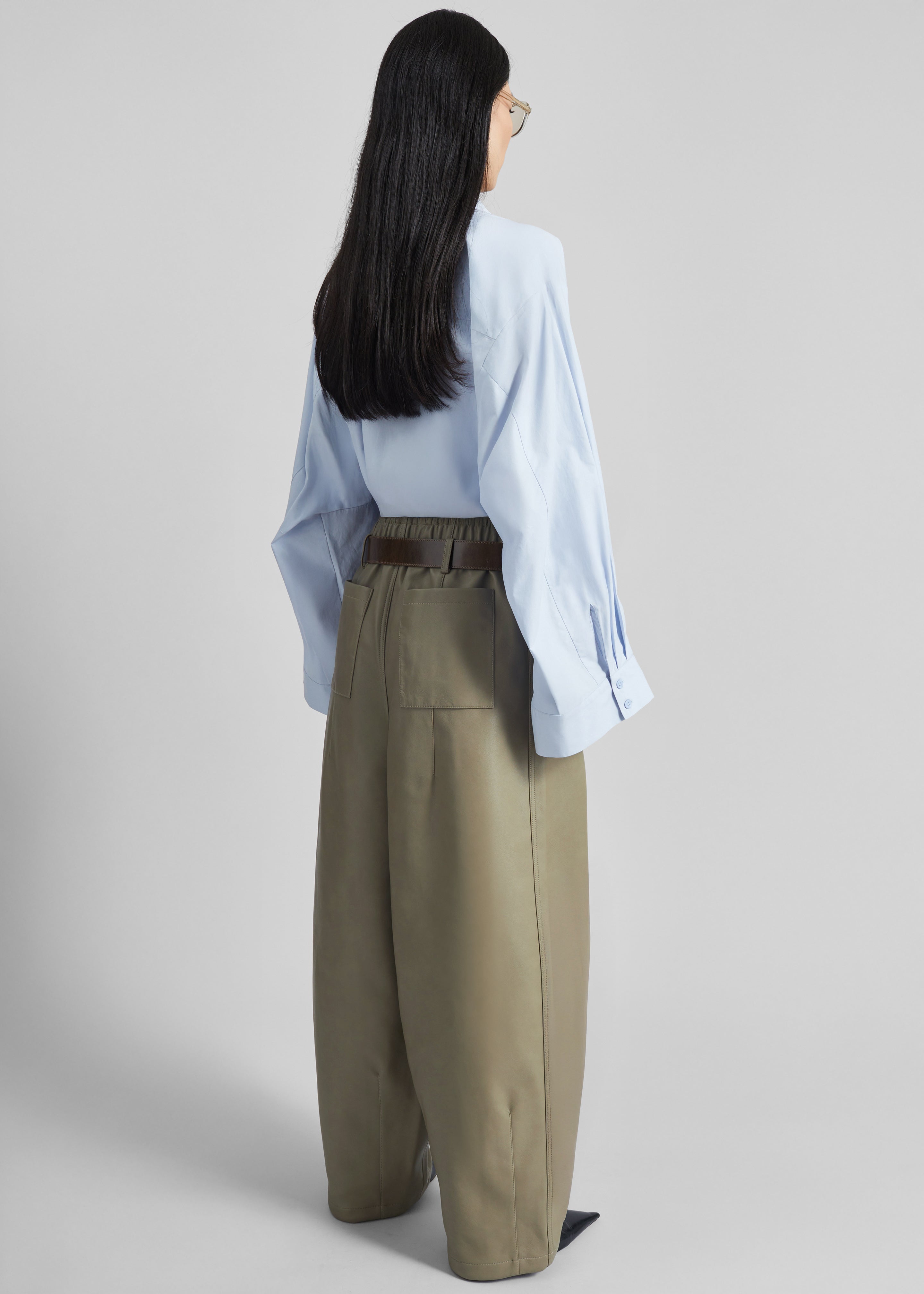 Oakdale Faux Leather Track Pants - Sage - 12