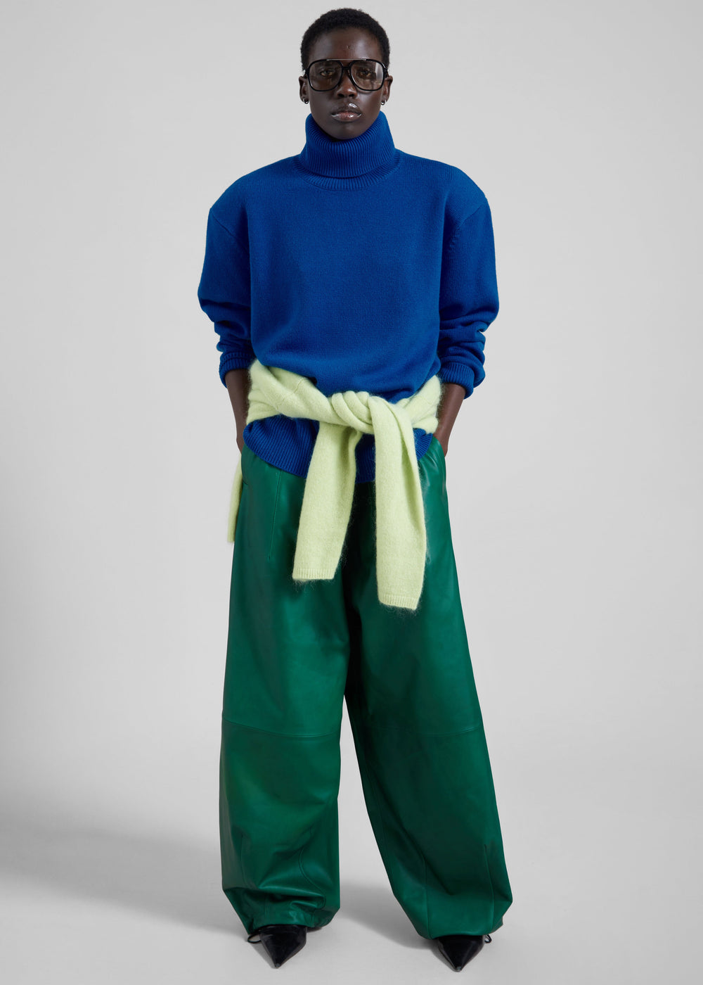 Oakdale Leather Track Pants - Green