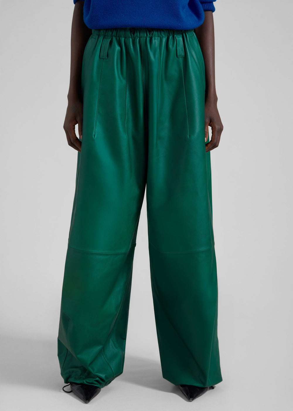 Oakdale Leather Track Pants - Green - 1