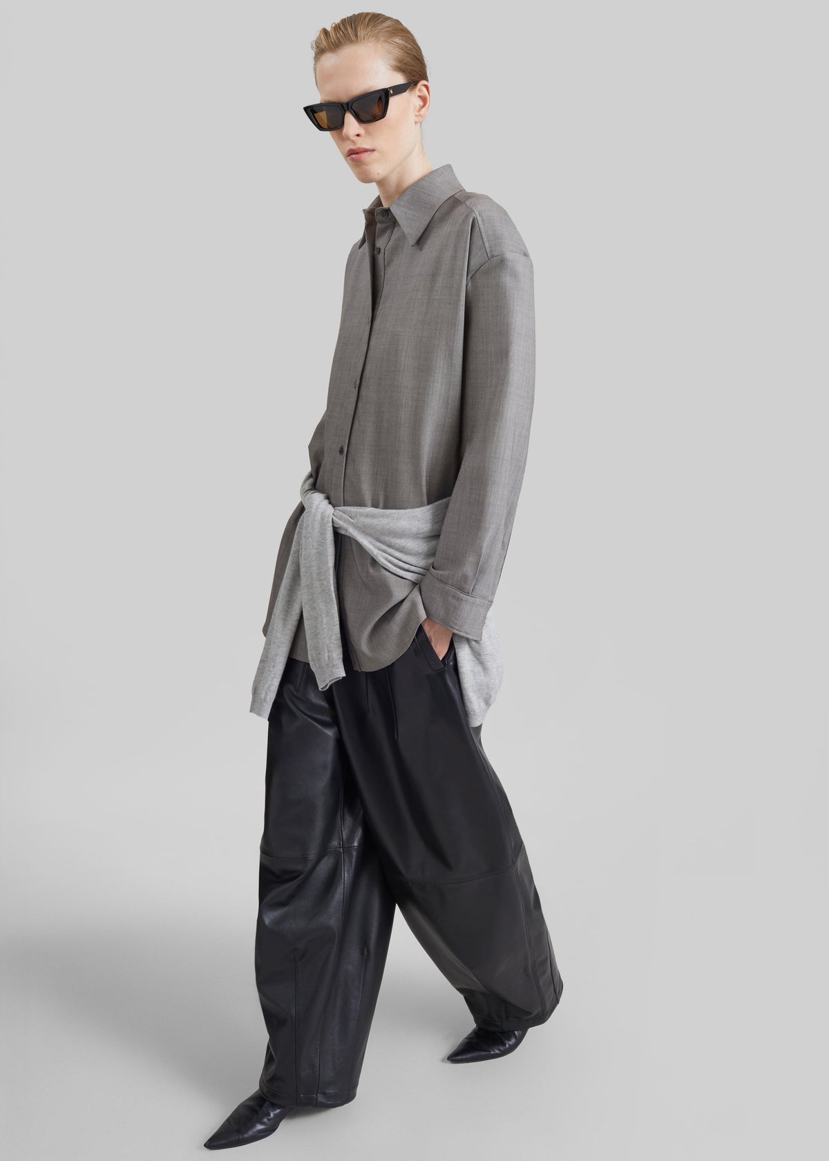 Oakdale Leather Track Pants - Black - 6
