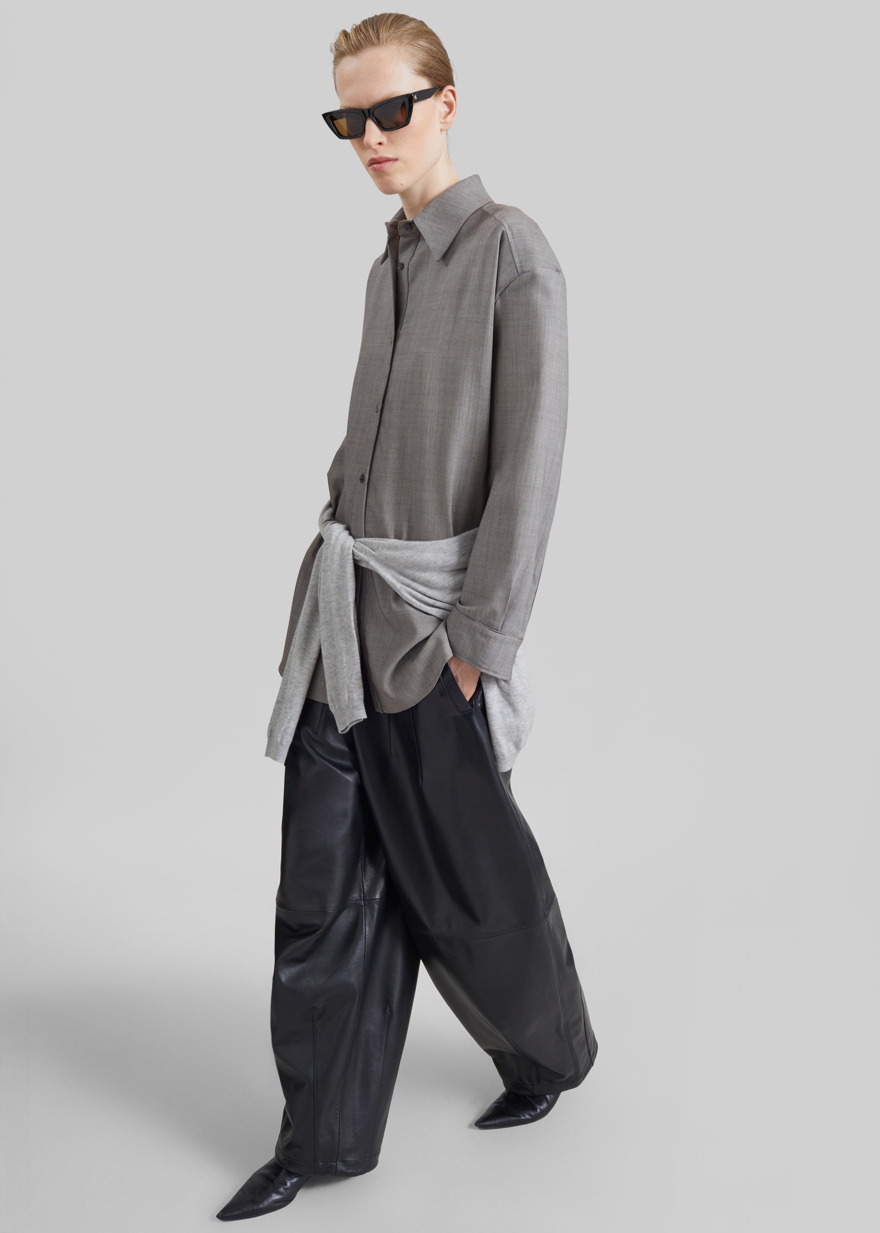 Oakdale Leather Track Pants - Black - 6