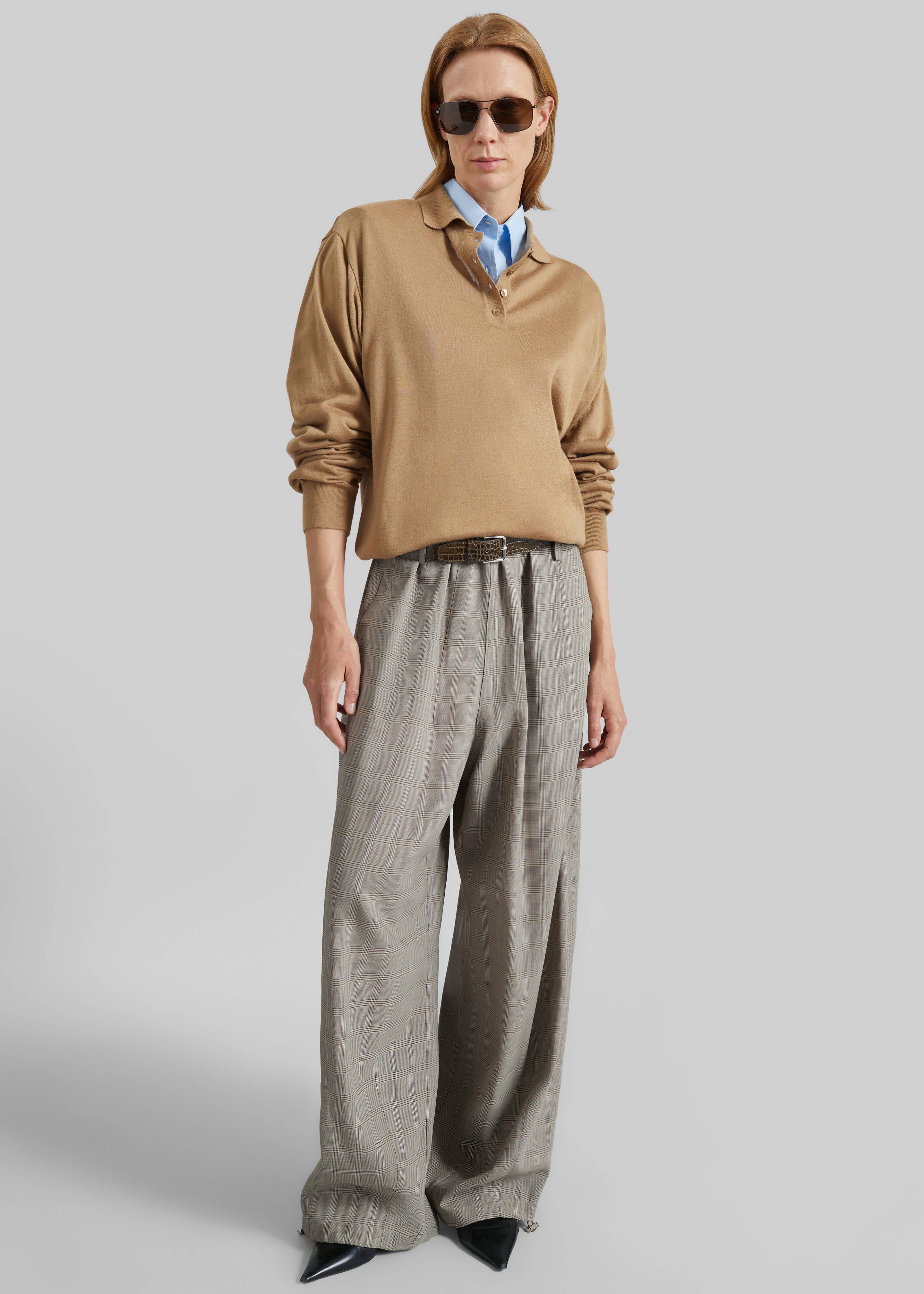 Oakdale Track Pants - Beige Glen Plaid - 1