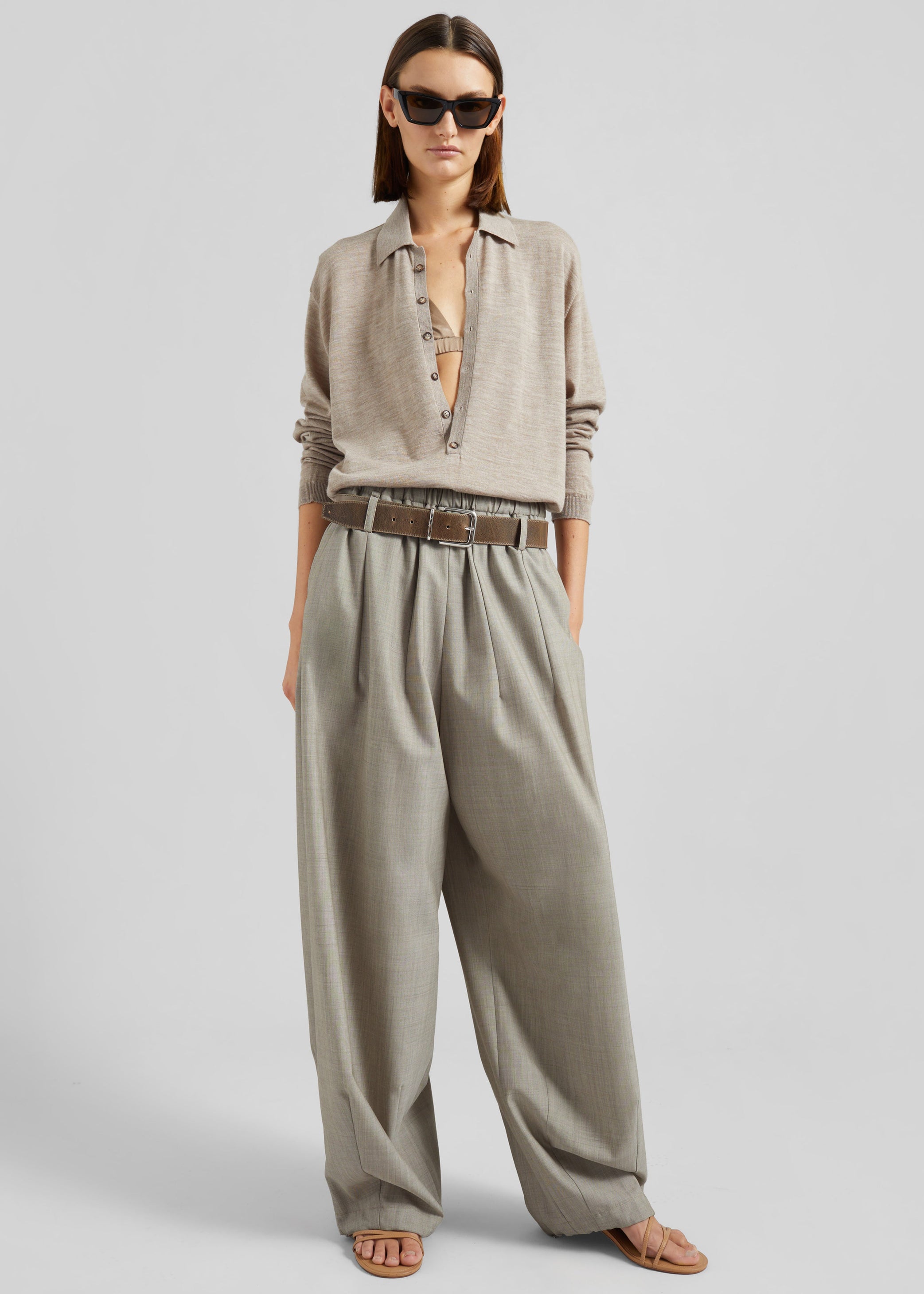 Shop the look image for Oakdale Track Pants - Beige Melange