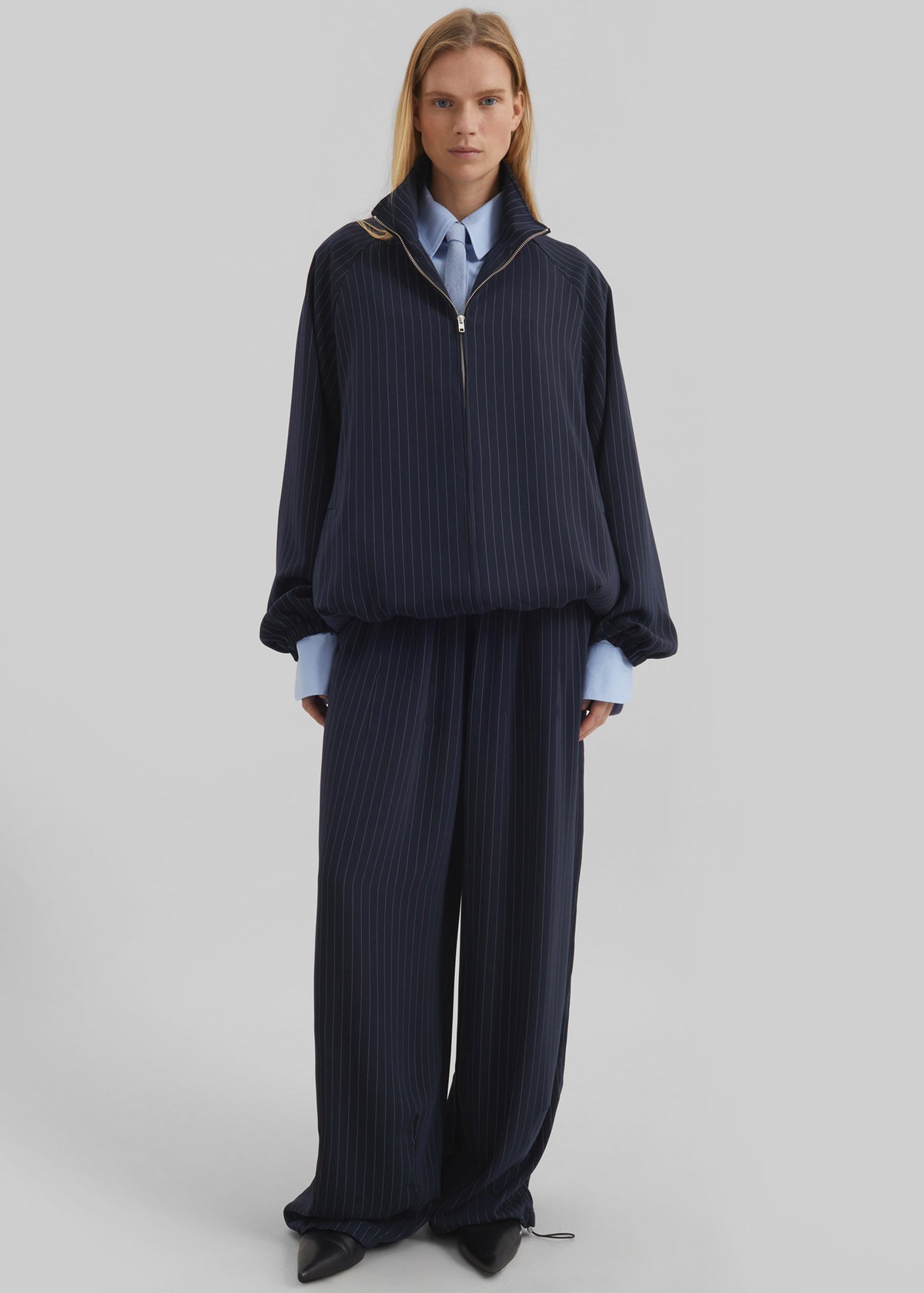 Oakdale Track Pants - Navy/White Pinstripe - 6