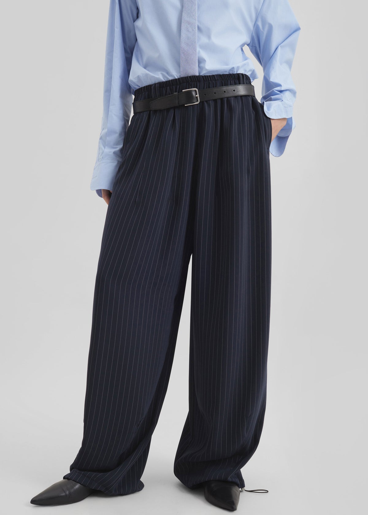 Oakdale Track Pants - Navy/White Pinstripe - 3