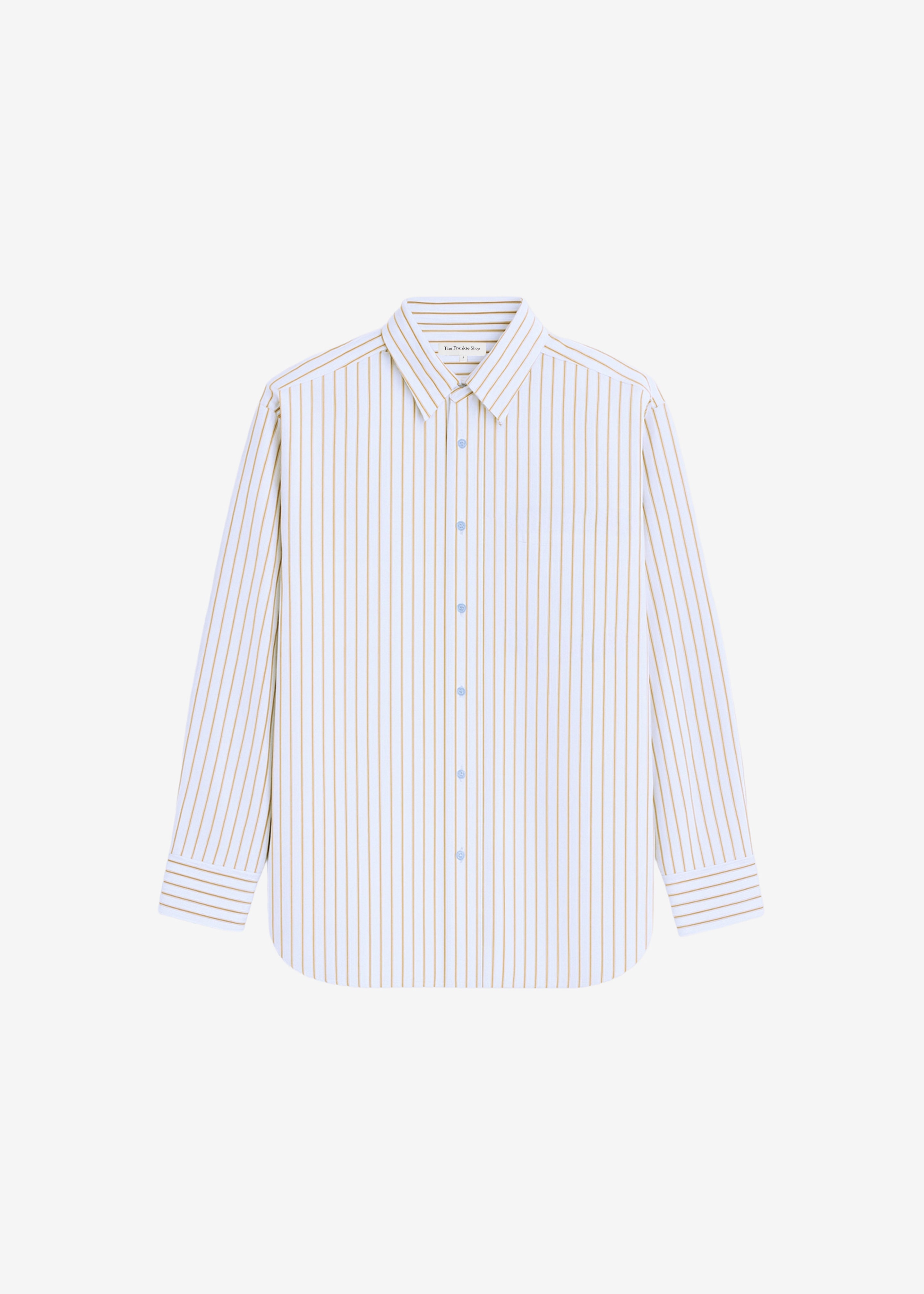 Oana Cotton Padded Shirt - Light Blue/Brown Stripe - 10