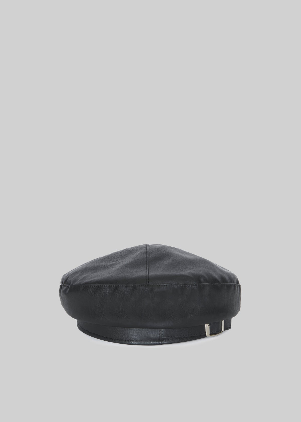 Obacka Faux Leather Beret - Black - 3