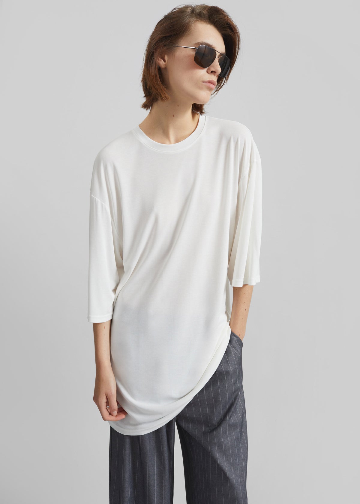 Oberon Soft Oversized T-Shirt - White - 3