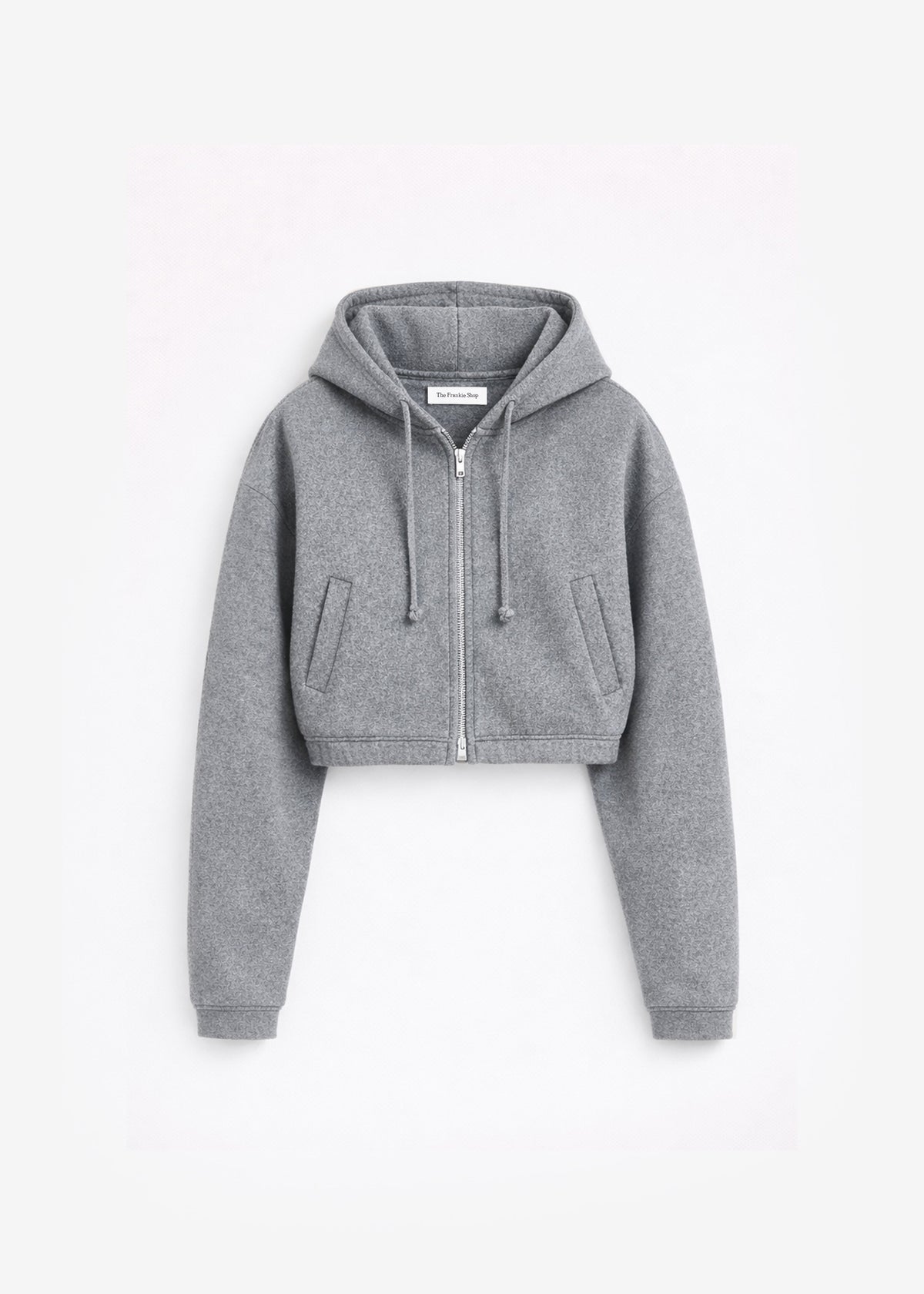 Felpa cropped Oda con cappuccio - Grigio mélange