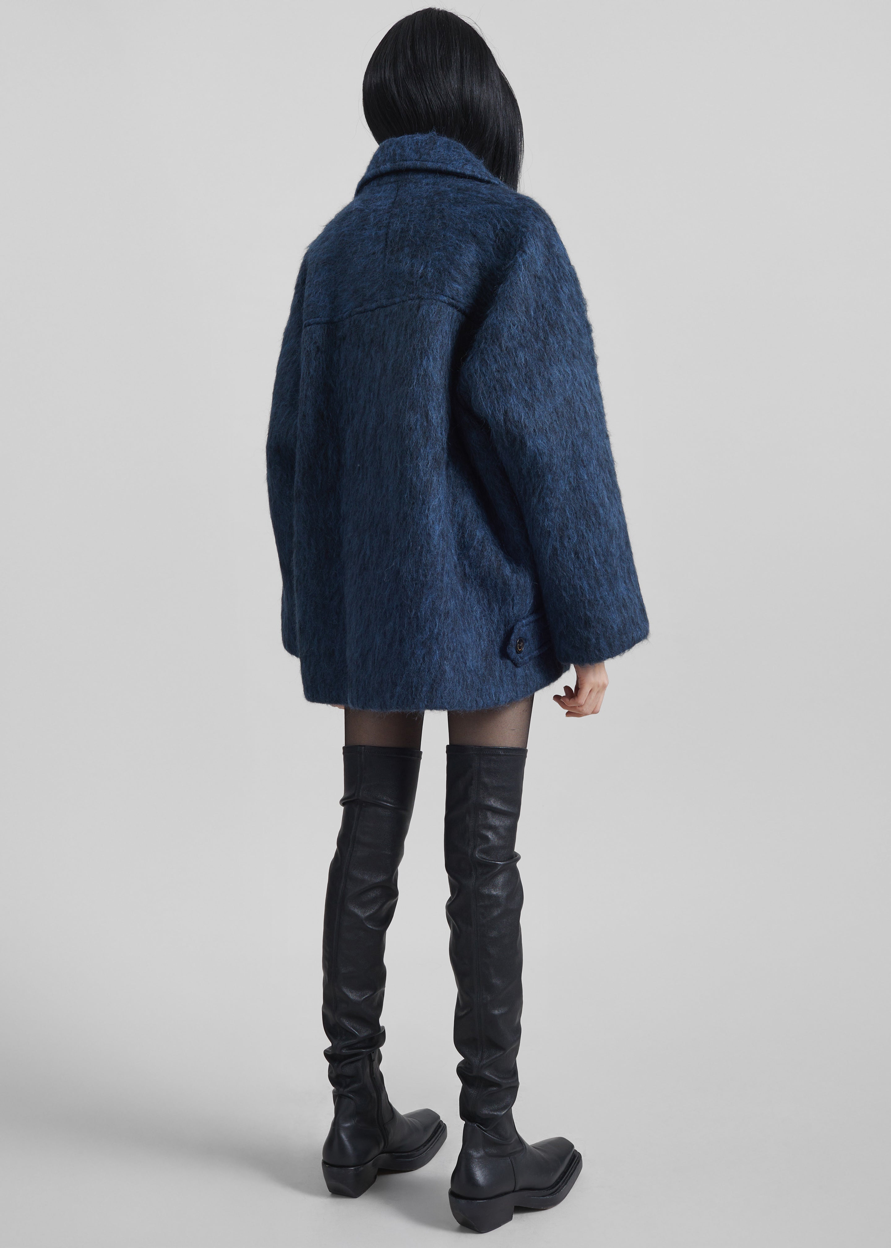 Odeone Brushed Wool Peacoat - Navy Melange – The Frankie Shop Europe