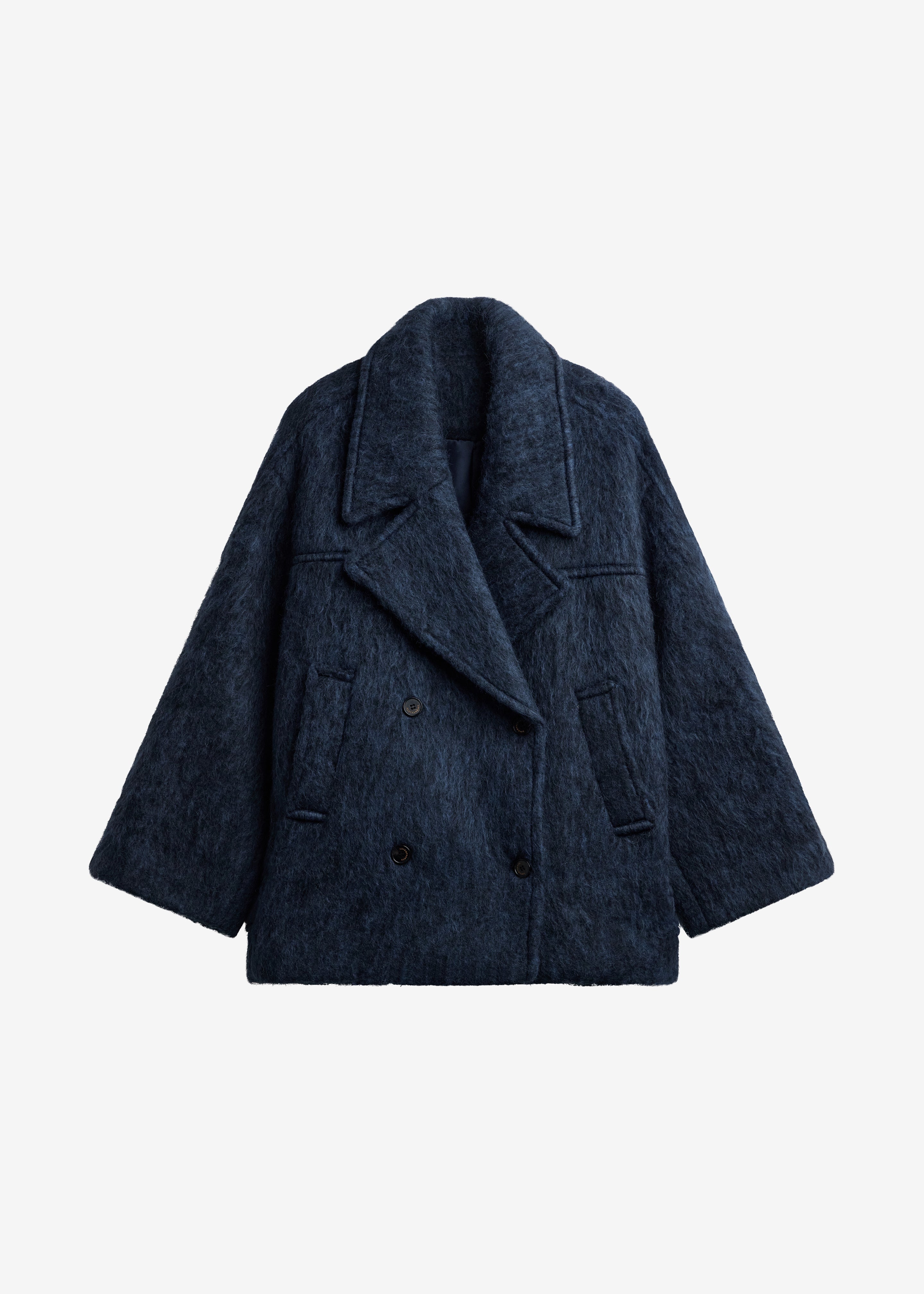 Odeone Brushed Wool Peacoat - Navy Melange – The Frankie Shop Europe