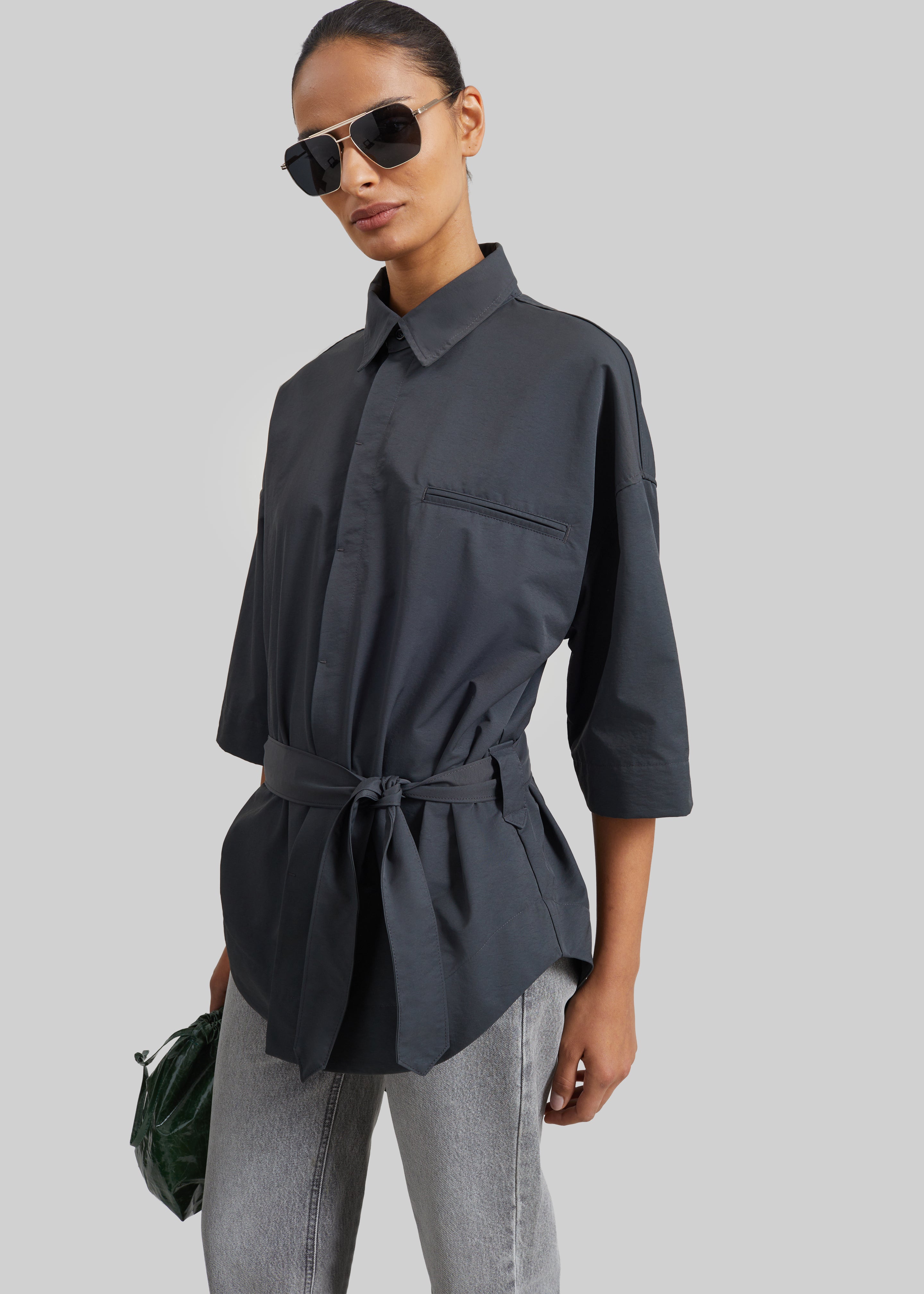 Odesa Belted Shirt - Charcoal - 9