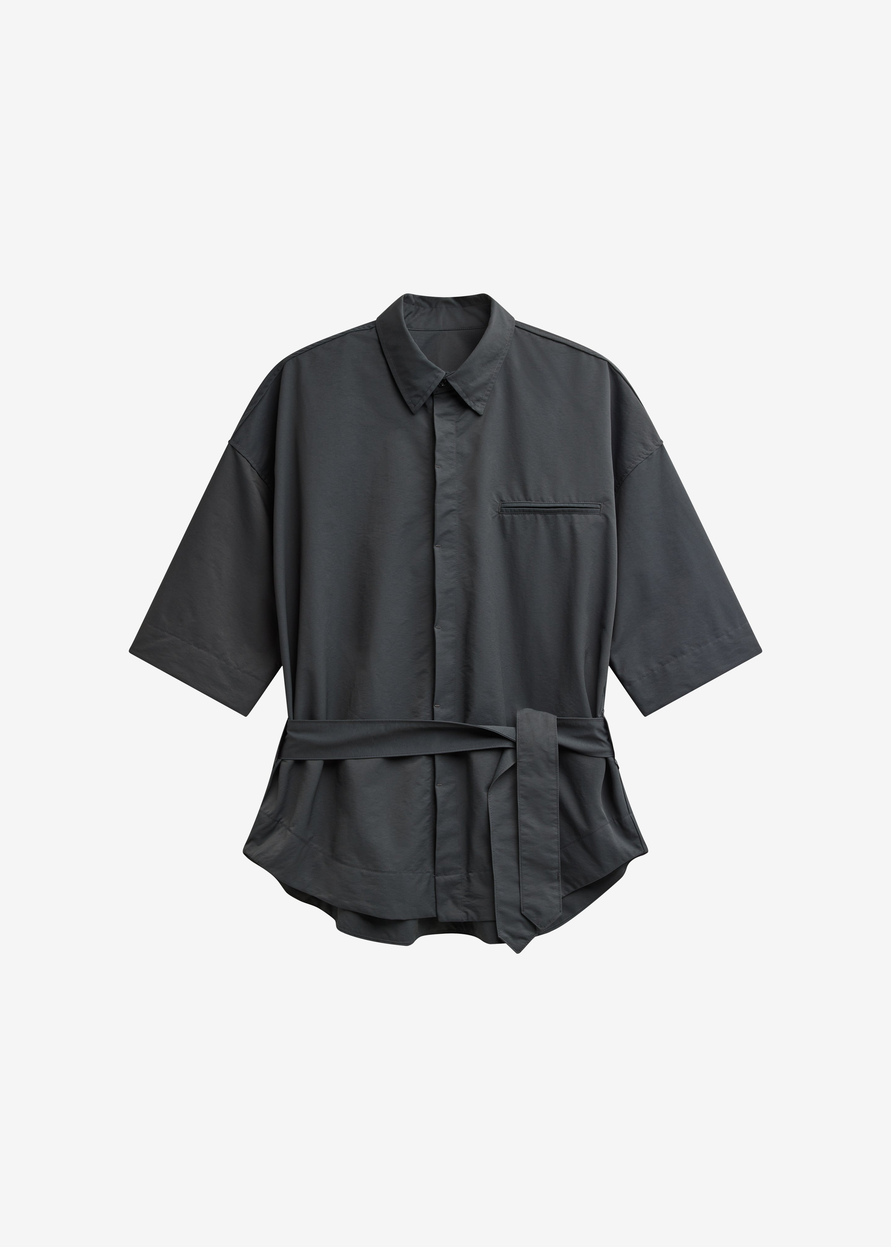 Odesa Belted Shirt - Charcoal - 6