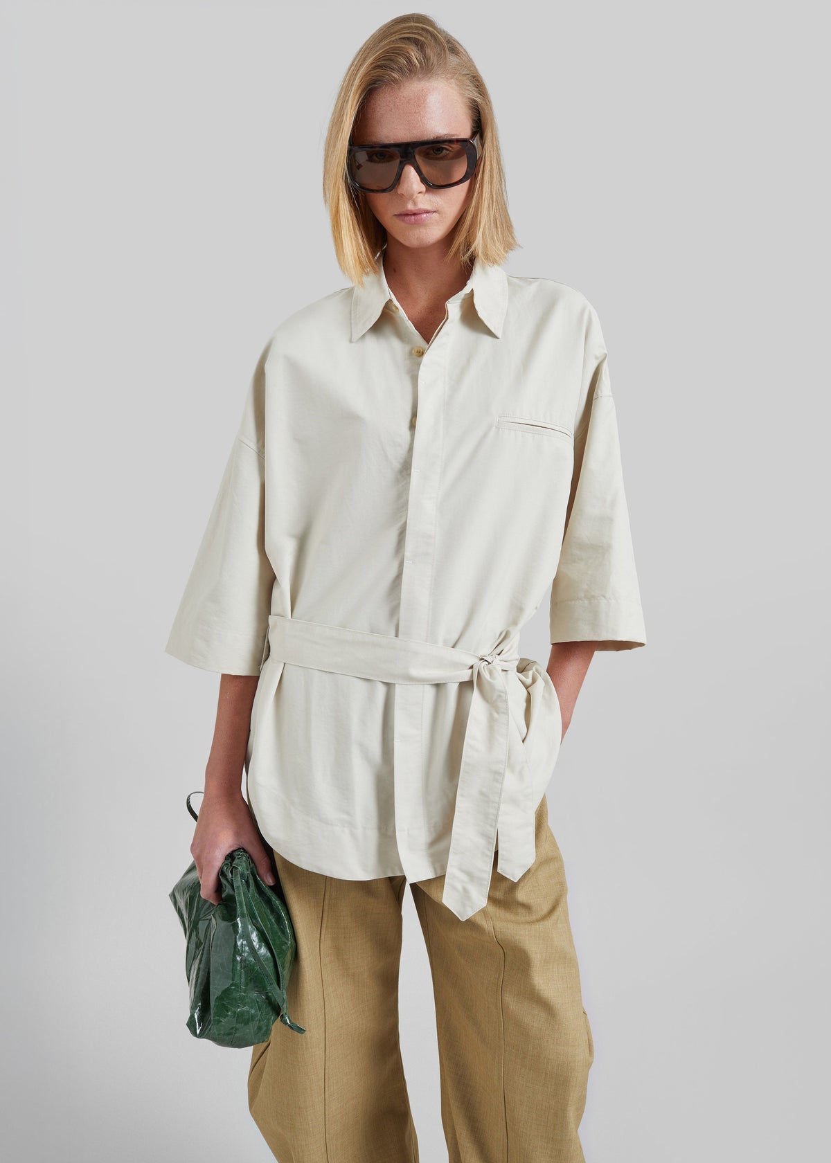 Chemise Odesa ceinturée - Beige clair - 5