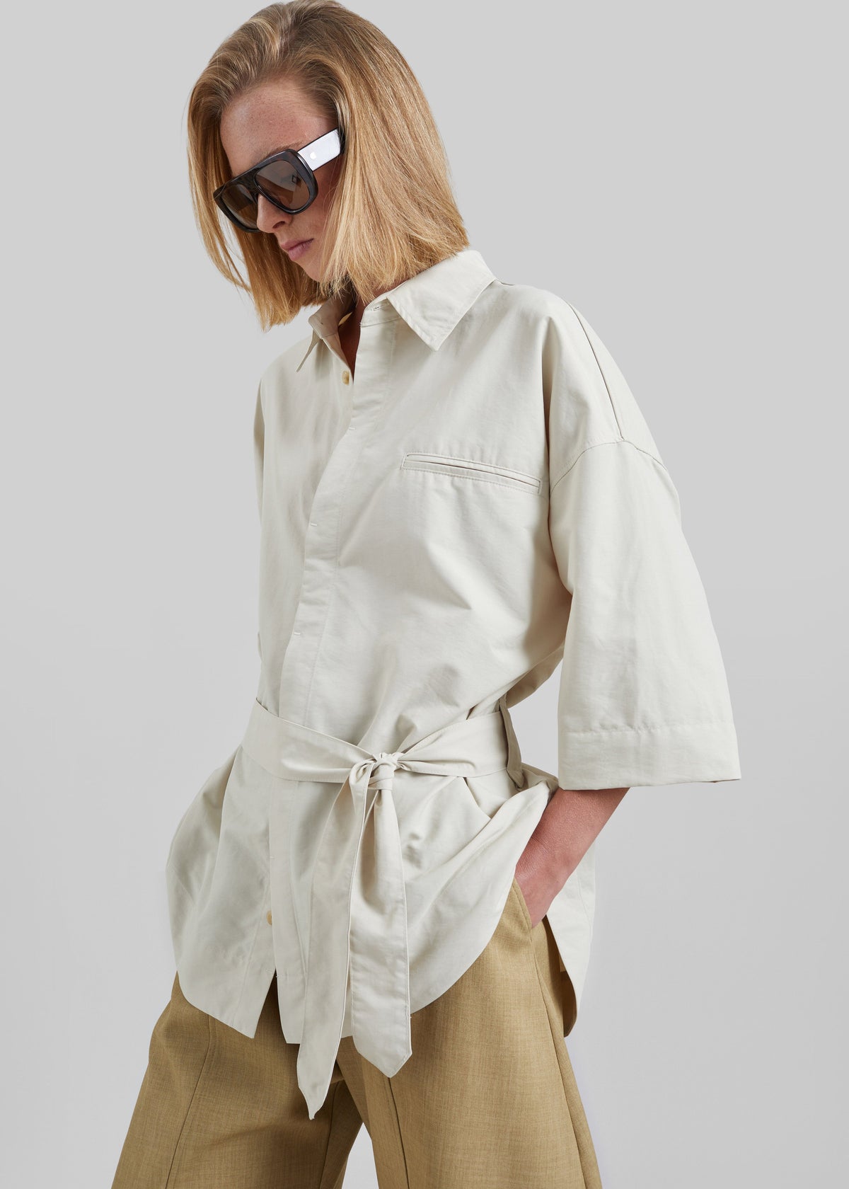 Chemise Odesa ceinturée - Beige clair - 2