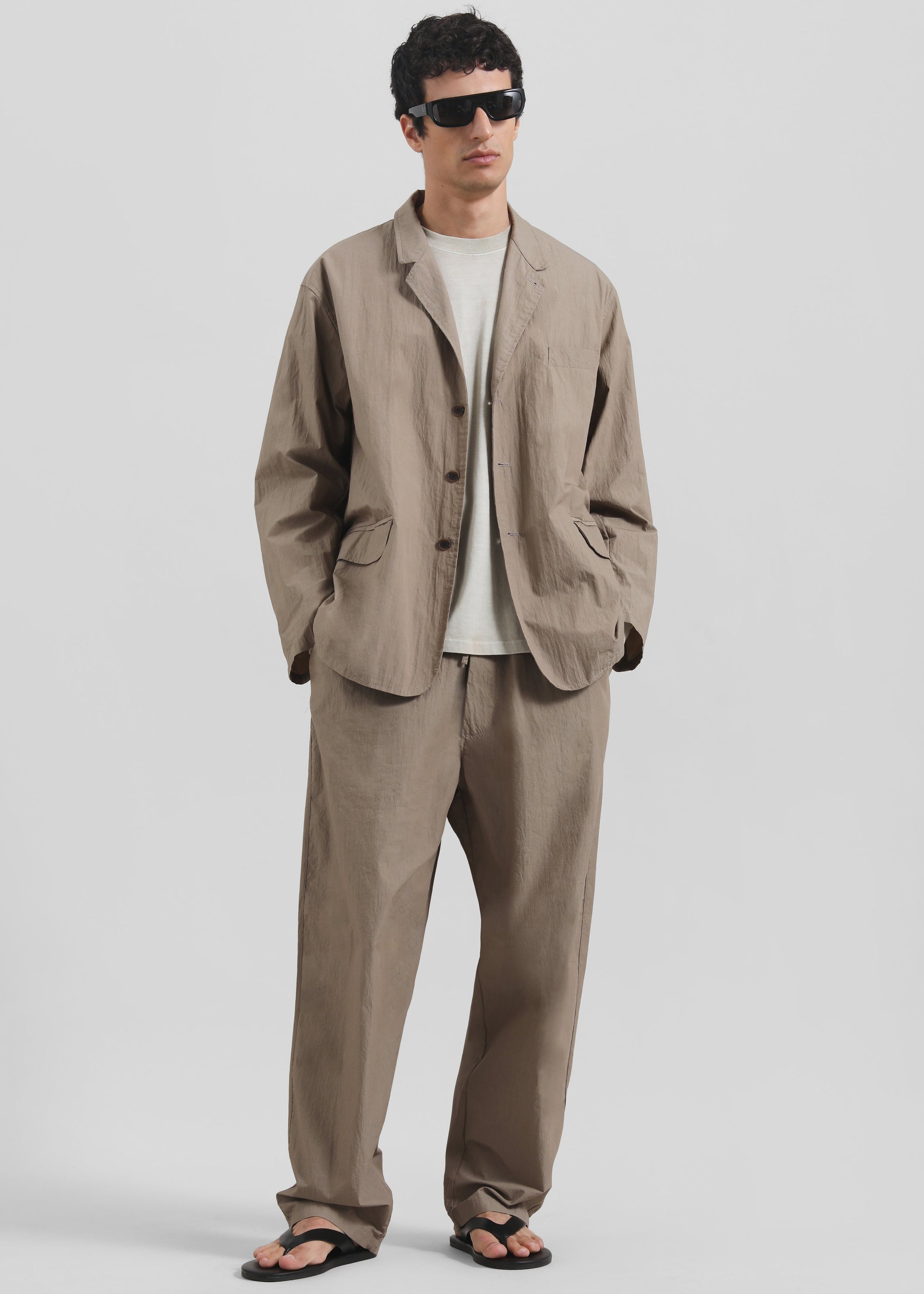 Shop the look image for Ohio Crinkled Poplin Blazer - Taupe
