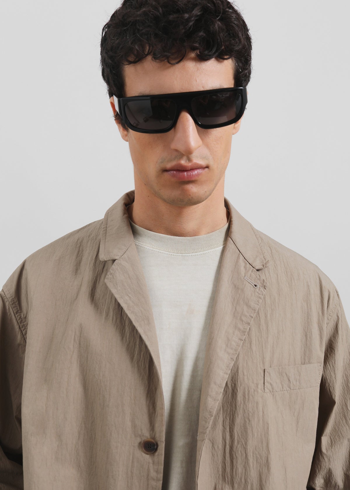 Ohio Crinkled Poplin Blazer - Taupe - 2