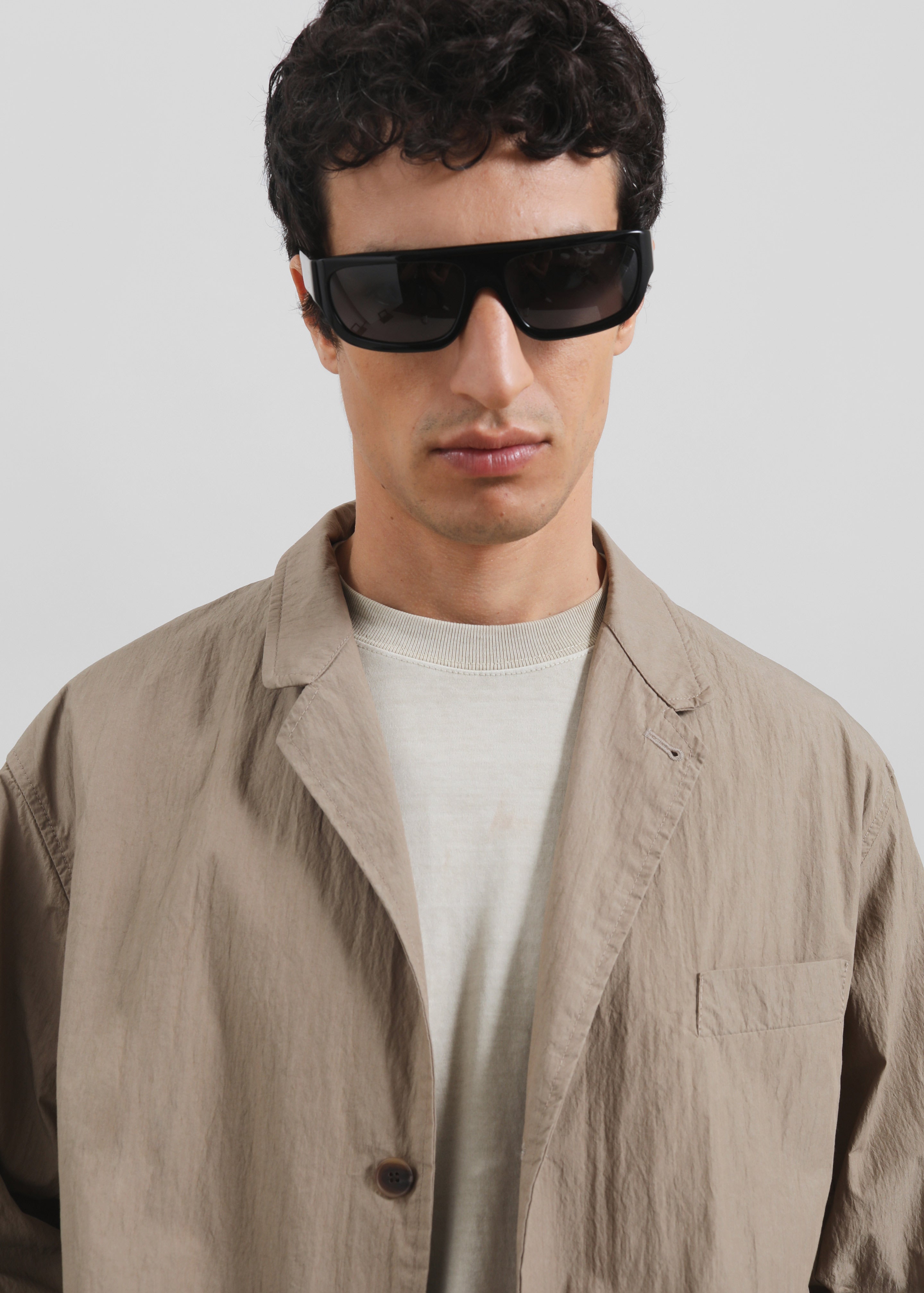 Ohio Crinkled Poplin Blazer - Taupe - 2