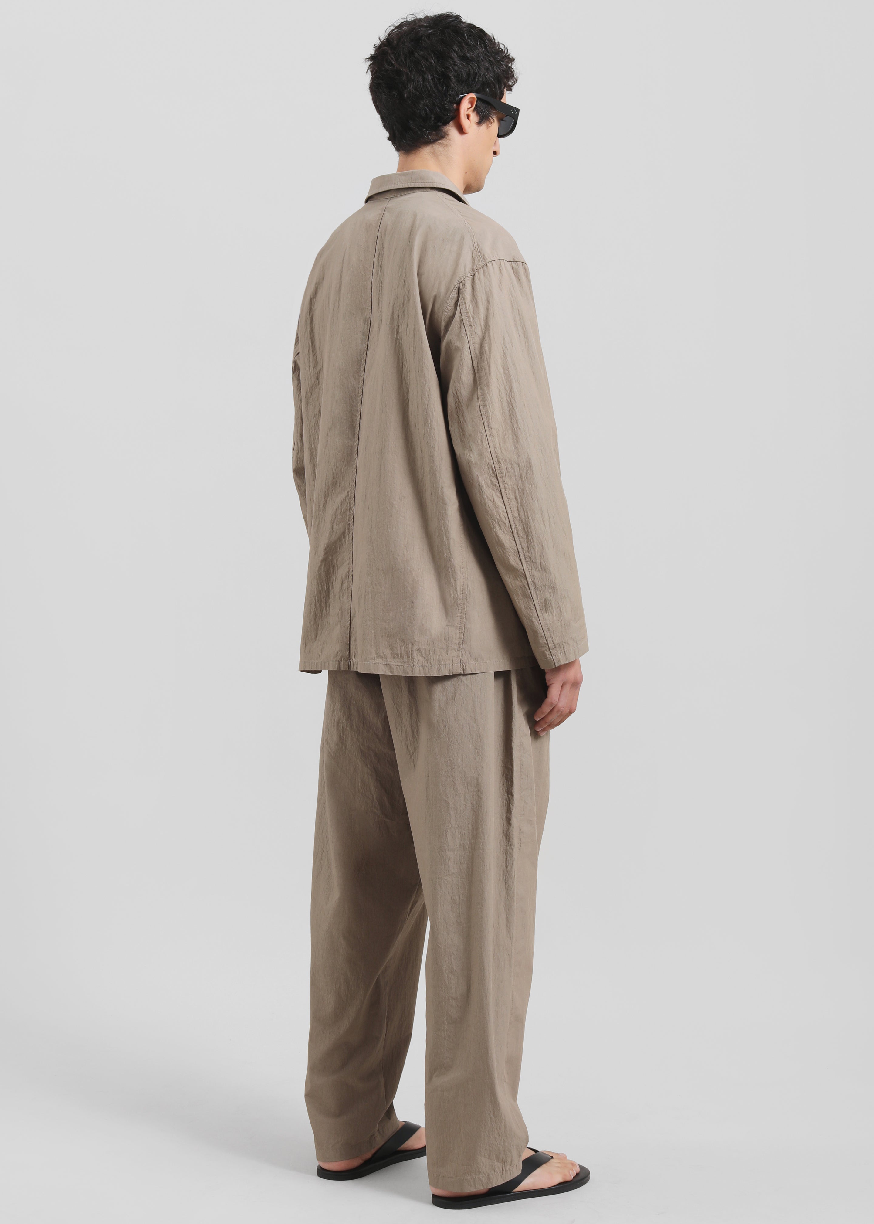 Ohio Crinkled Poplin Blazer - Taupe - 12
