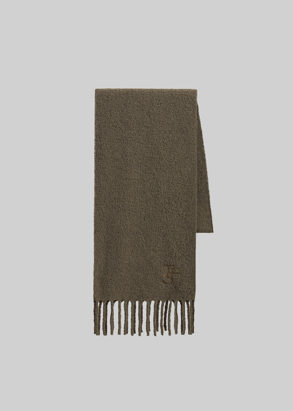 Olari Alpaca Blend Boucle Scarf - Olive