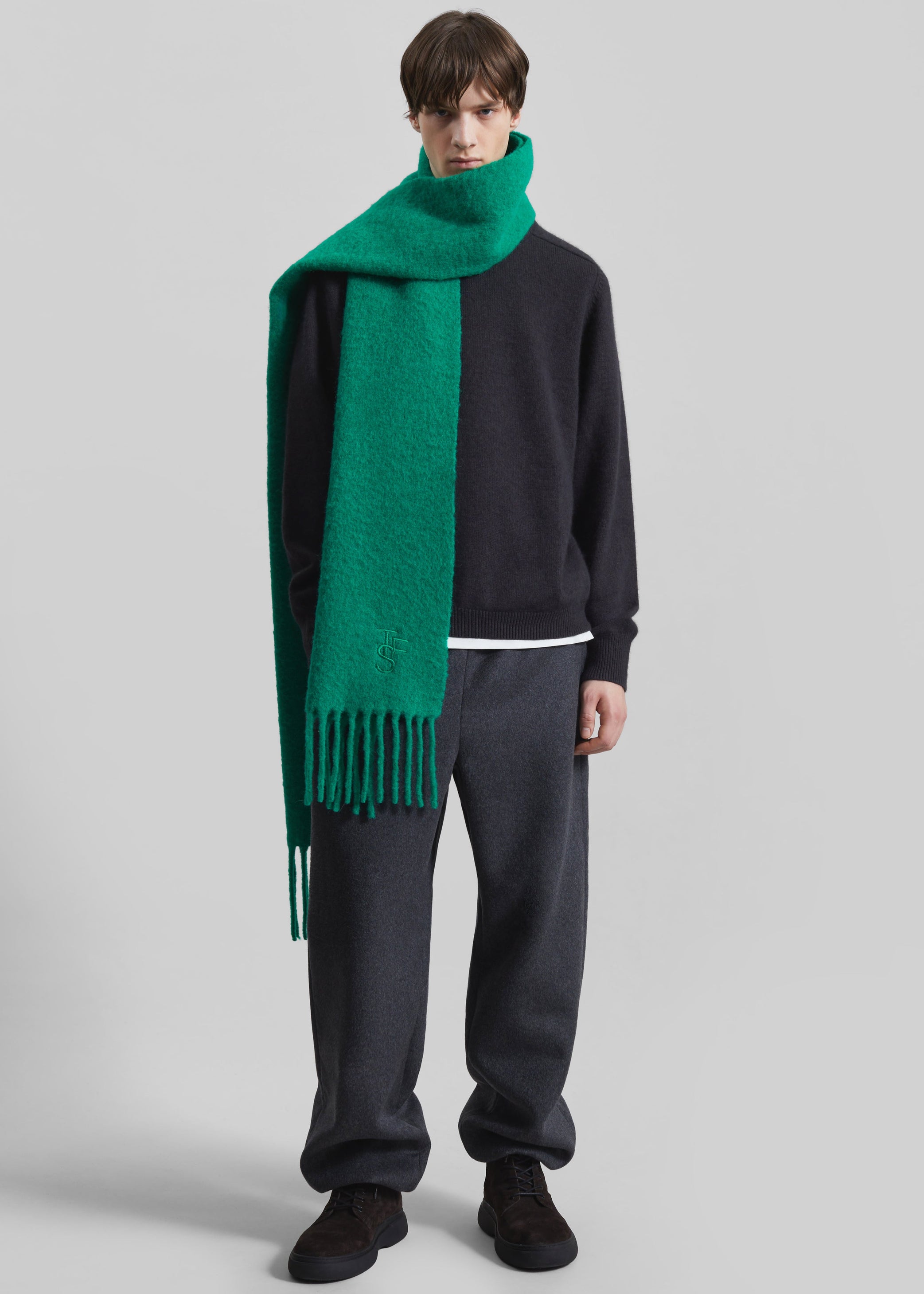 Shop the look image for Olari Alpaca Blend Scarf - Green