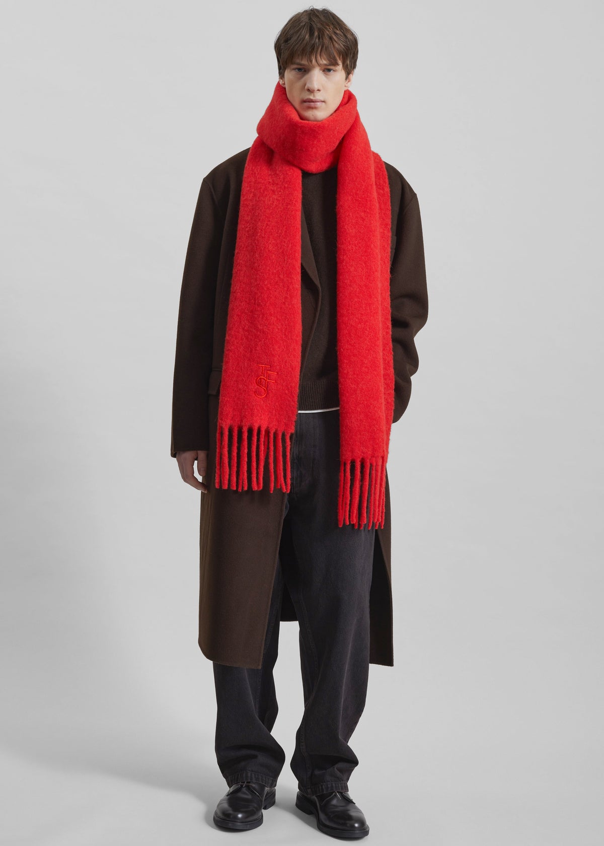 Olari Alpaca Blend Scarf - Red