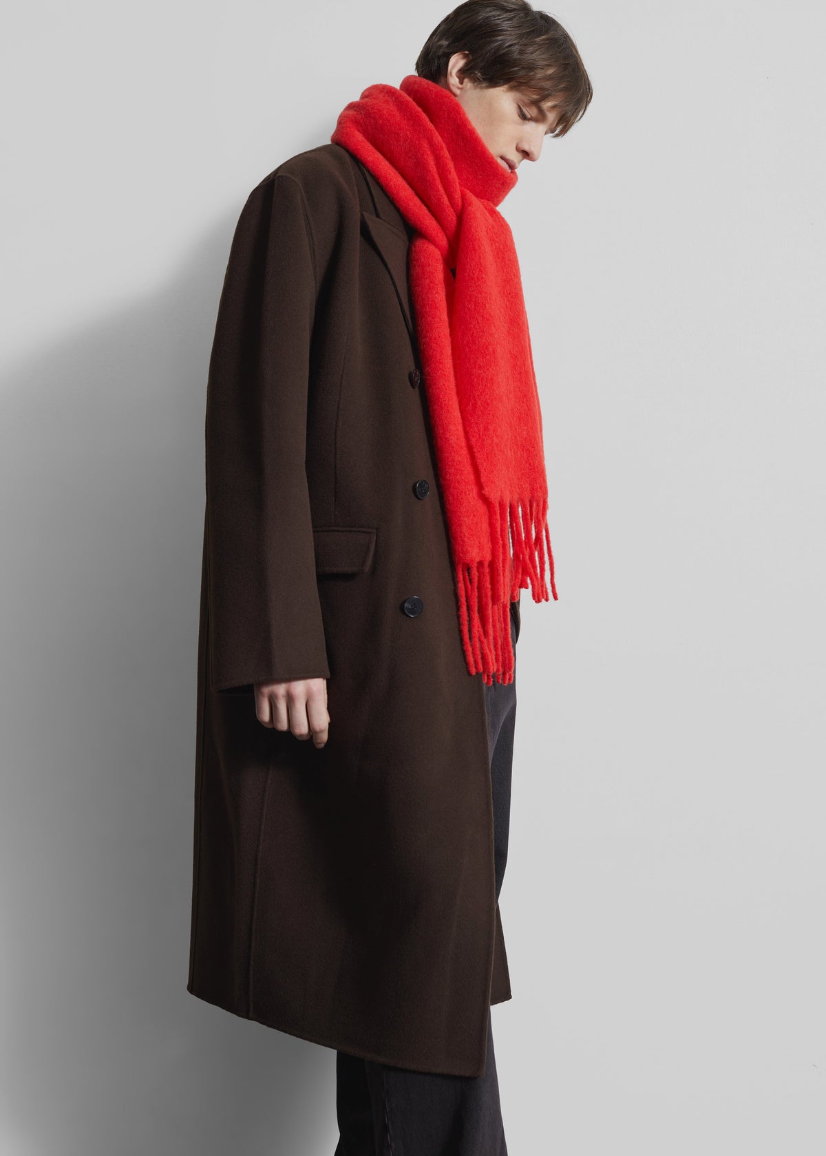 Olari Alpaca Blend Scarf - Red - 6 - [gender-male]