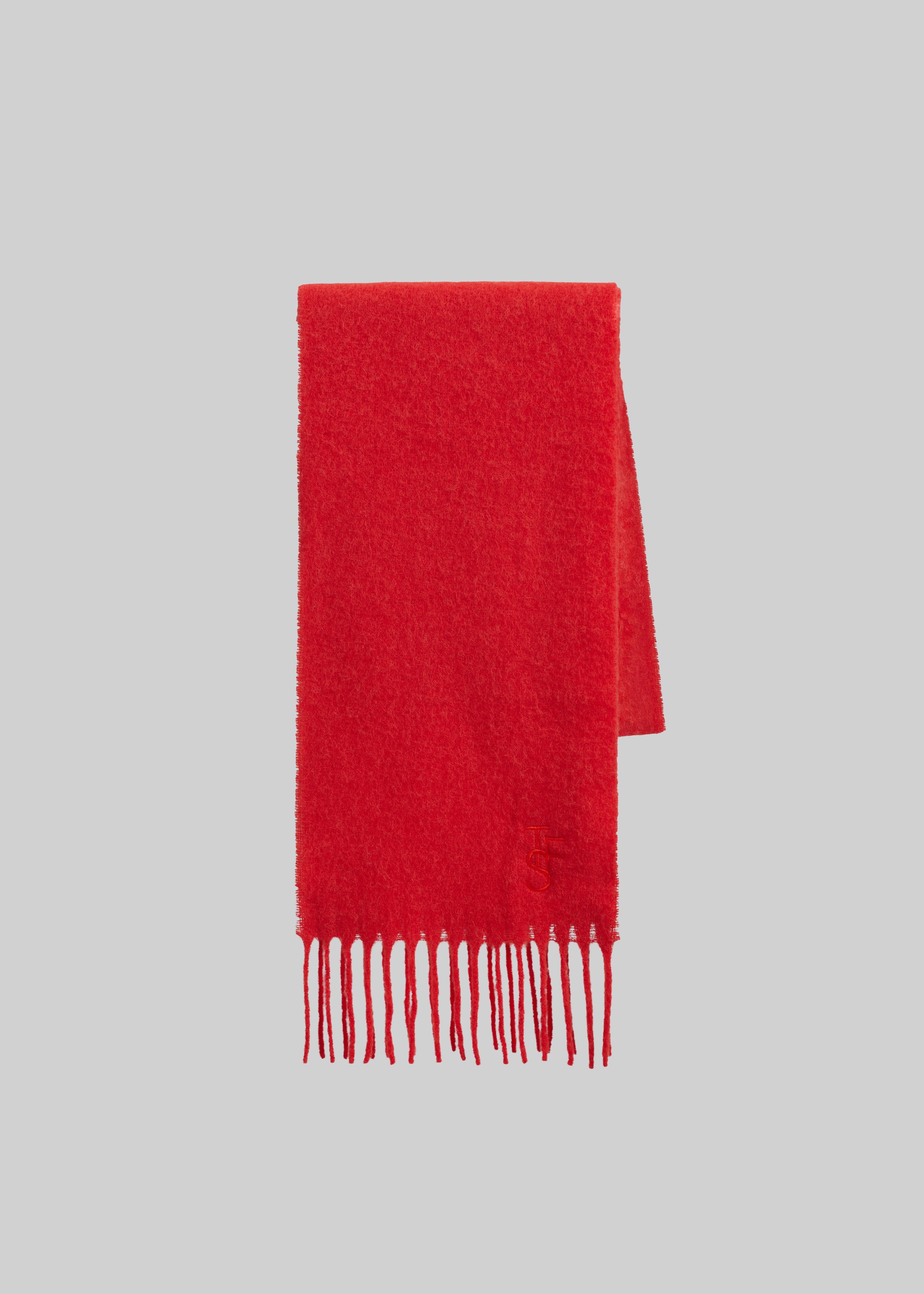 Olari Alpaca Blend Scarf - Red - 3
