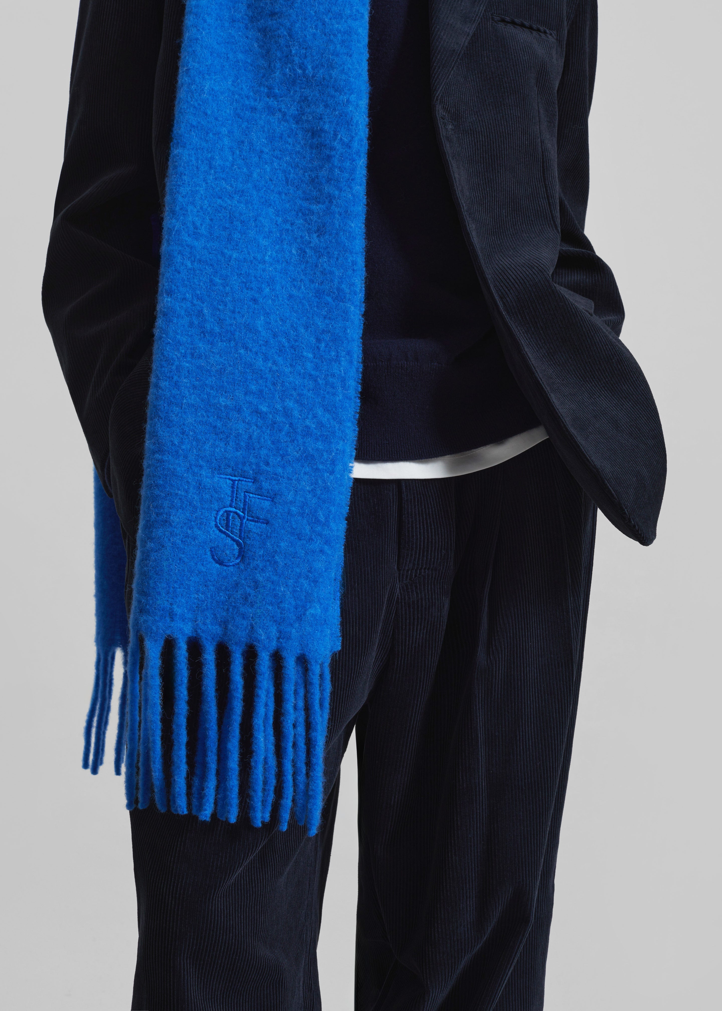 Olari Alpaca Blend Scarf - Royal Blue - 7