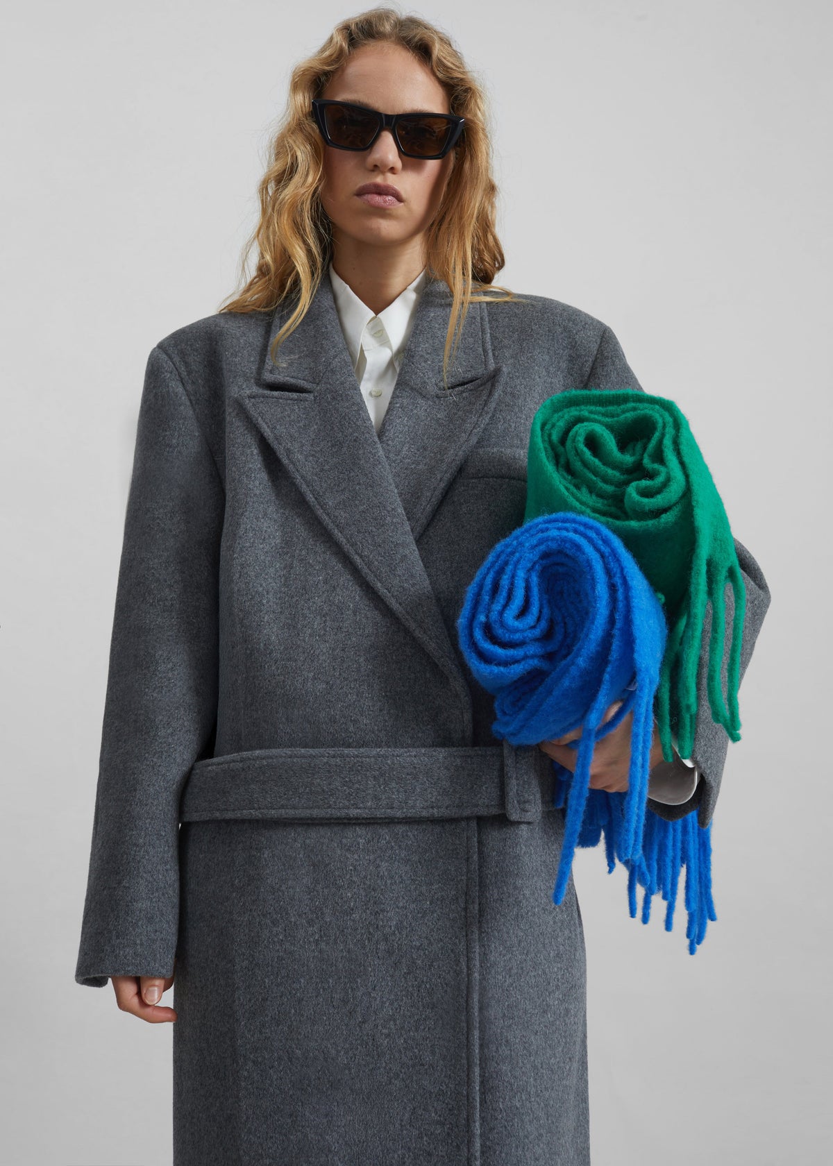 Olari Alpaca Blend Scarf - Royal Blue - 3