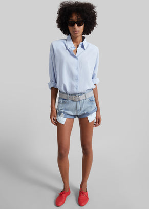 Oleron Distressed Denim Mini Shorts - Light Wash