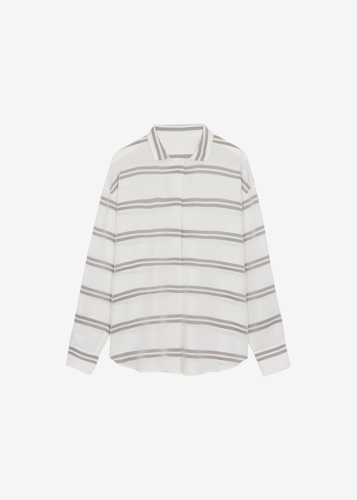 Oletta Blouse - White/Grey Stripe - 8