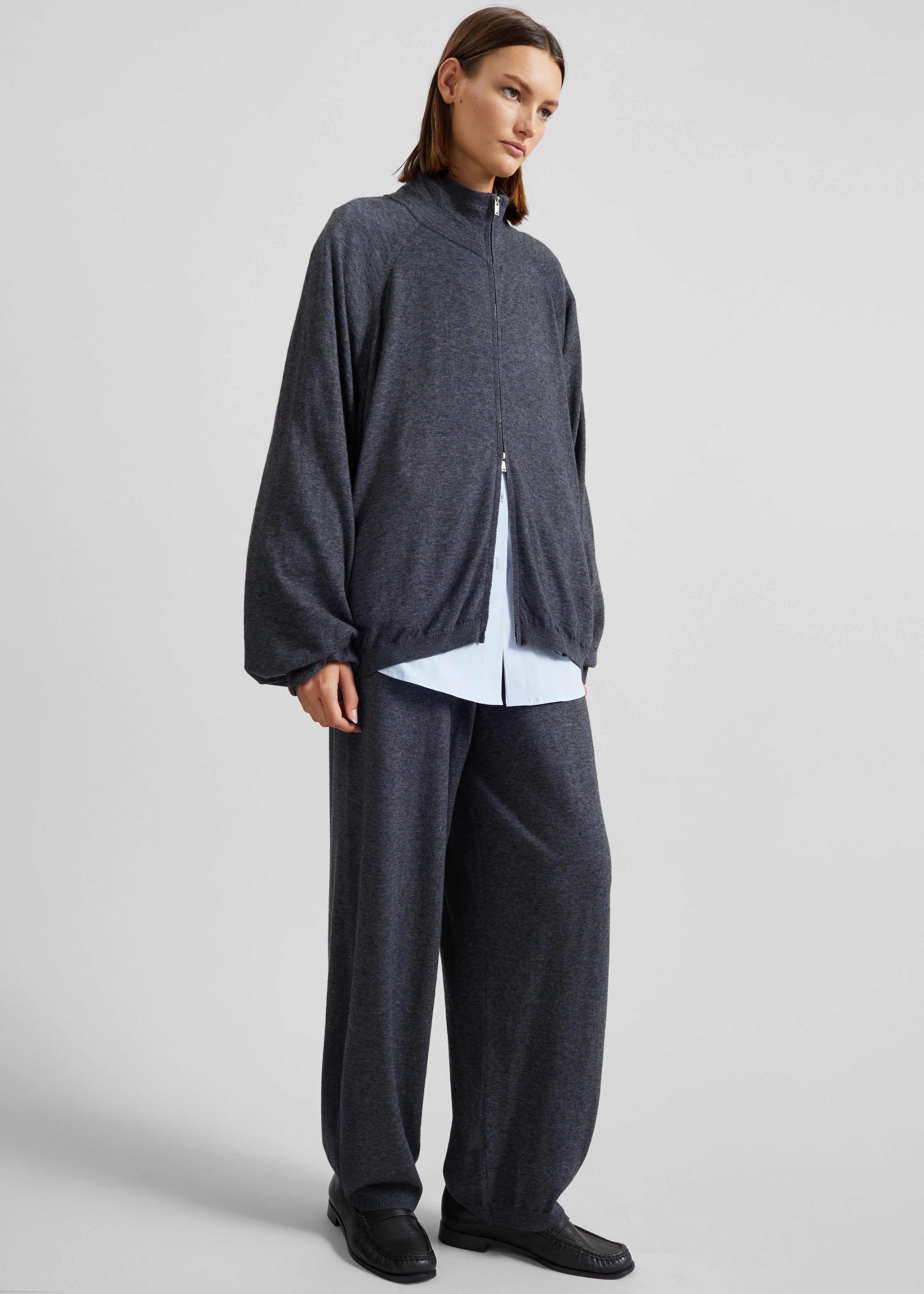 Olia Knit Joggers - Dark Grey Melange - 4