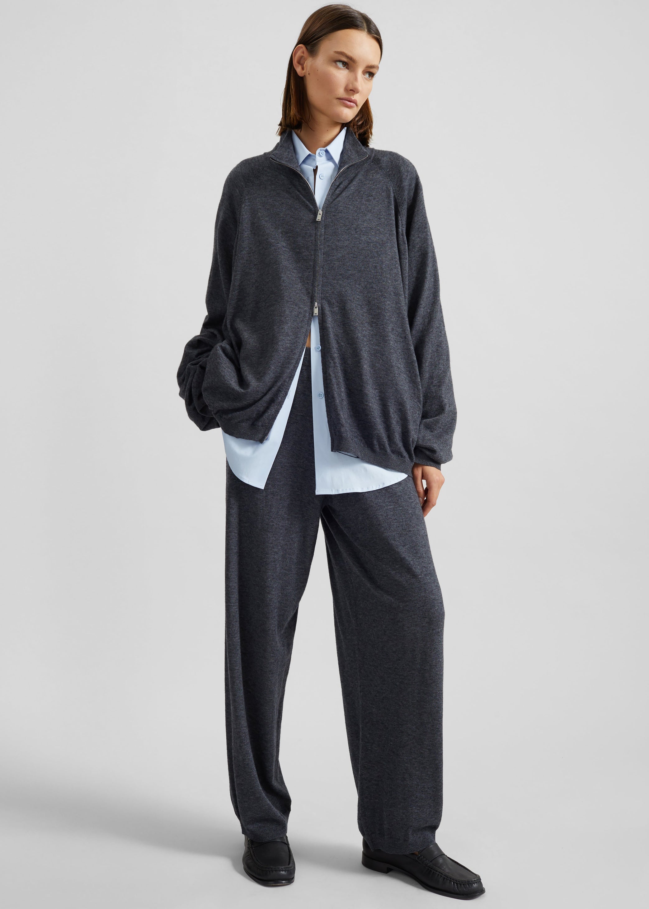Shop the look image for Olia Knit Joggers - Dark Grey Melange