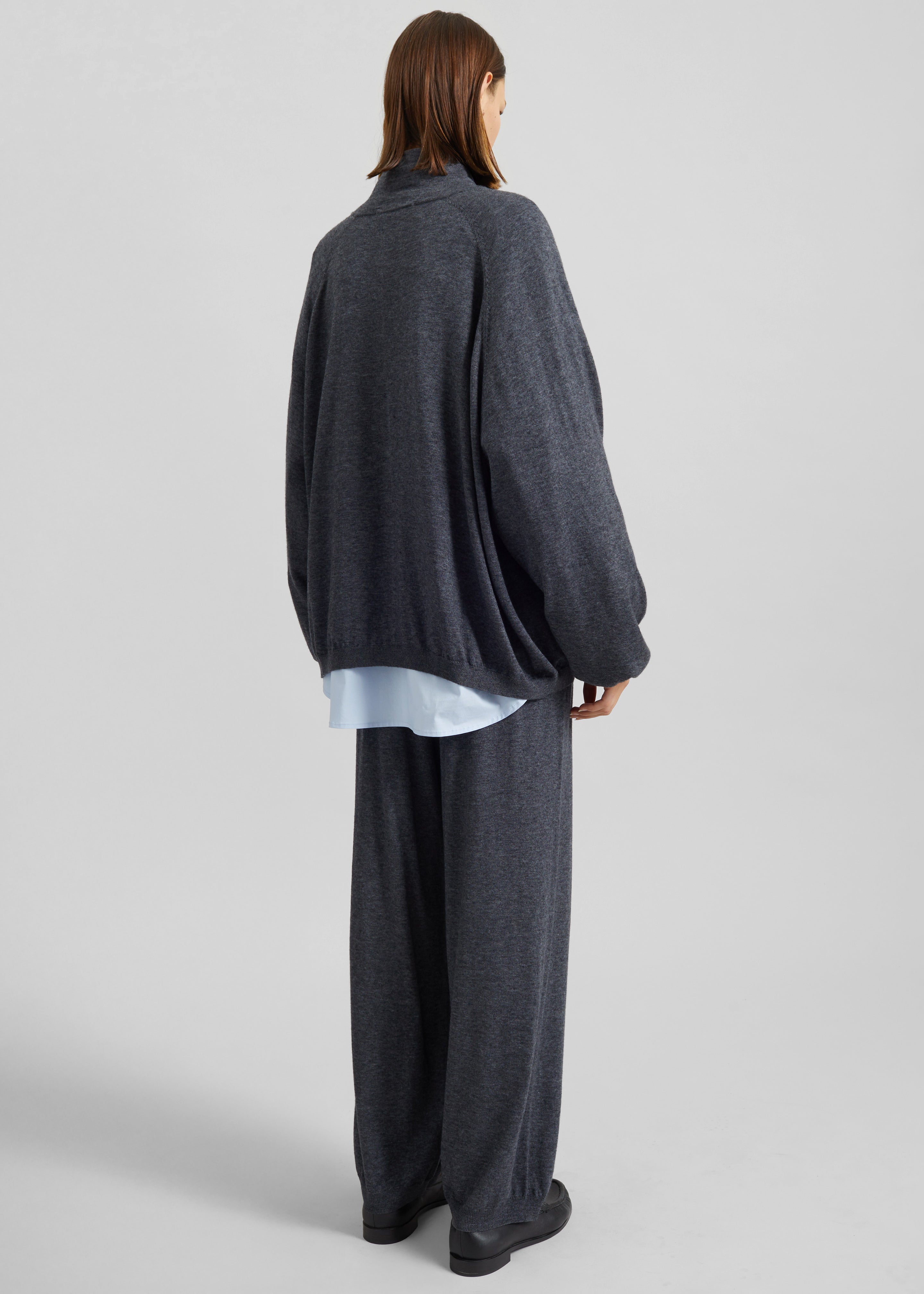 Olia Knit Joggers - Dark Grey Melange - 5