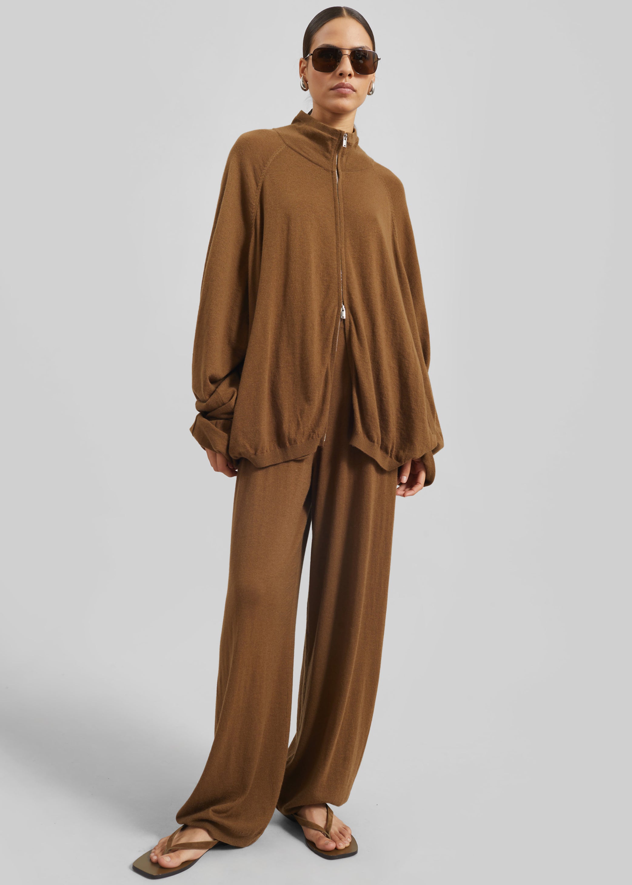 Shop the look image for Olia Knit Joggers - Dark Camel