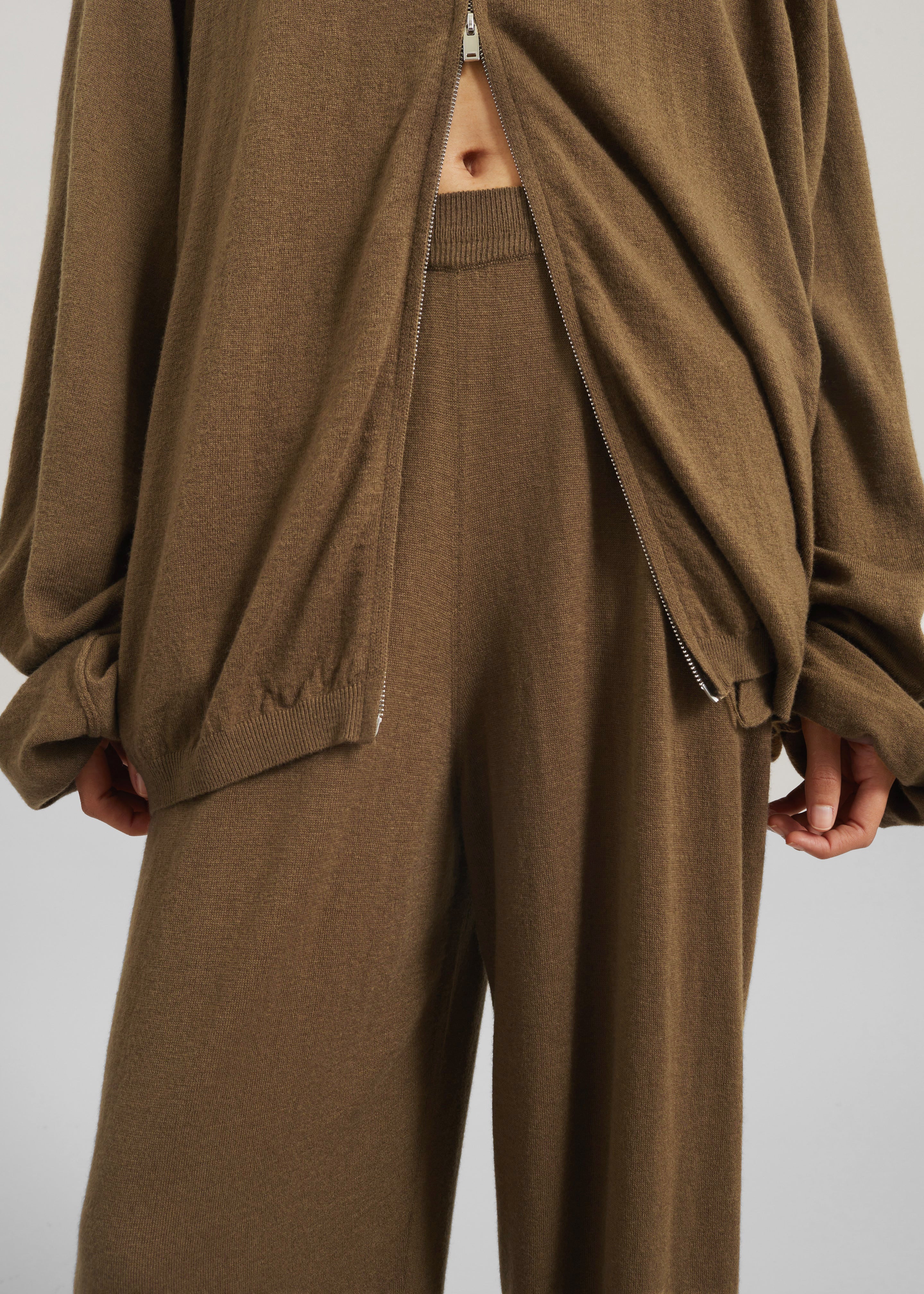 Olia Knit Joggers - Dark Camel - 3