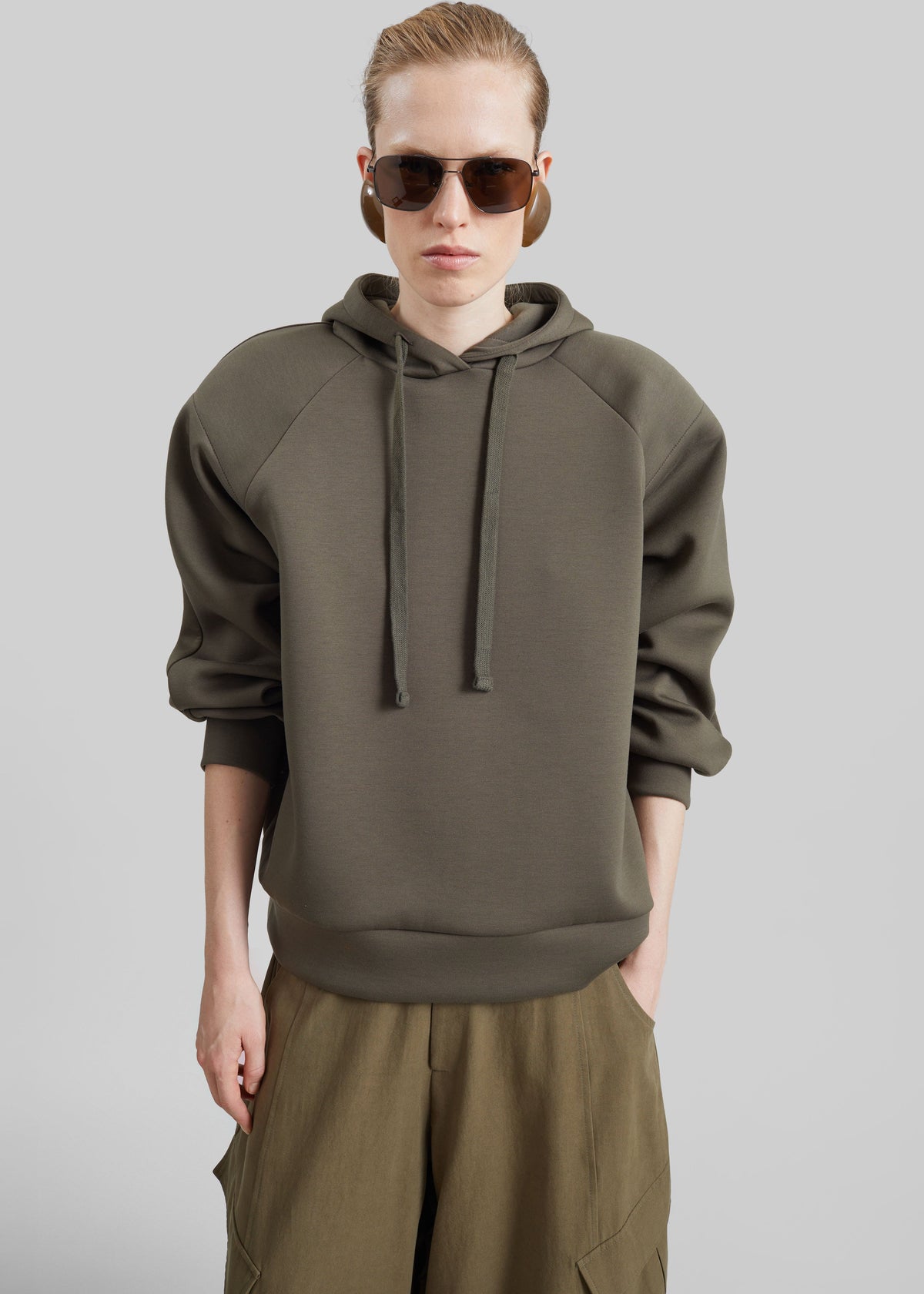 Olian Neoprene Hoodie - Dark Olive