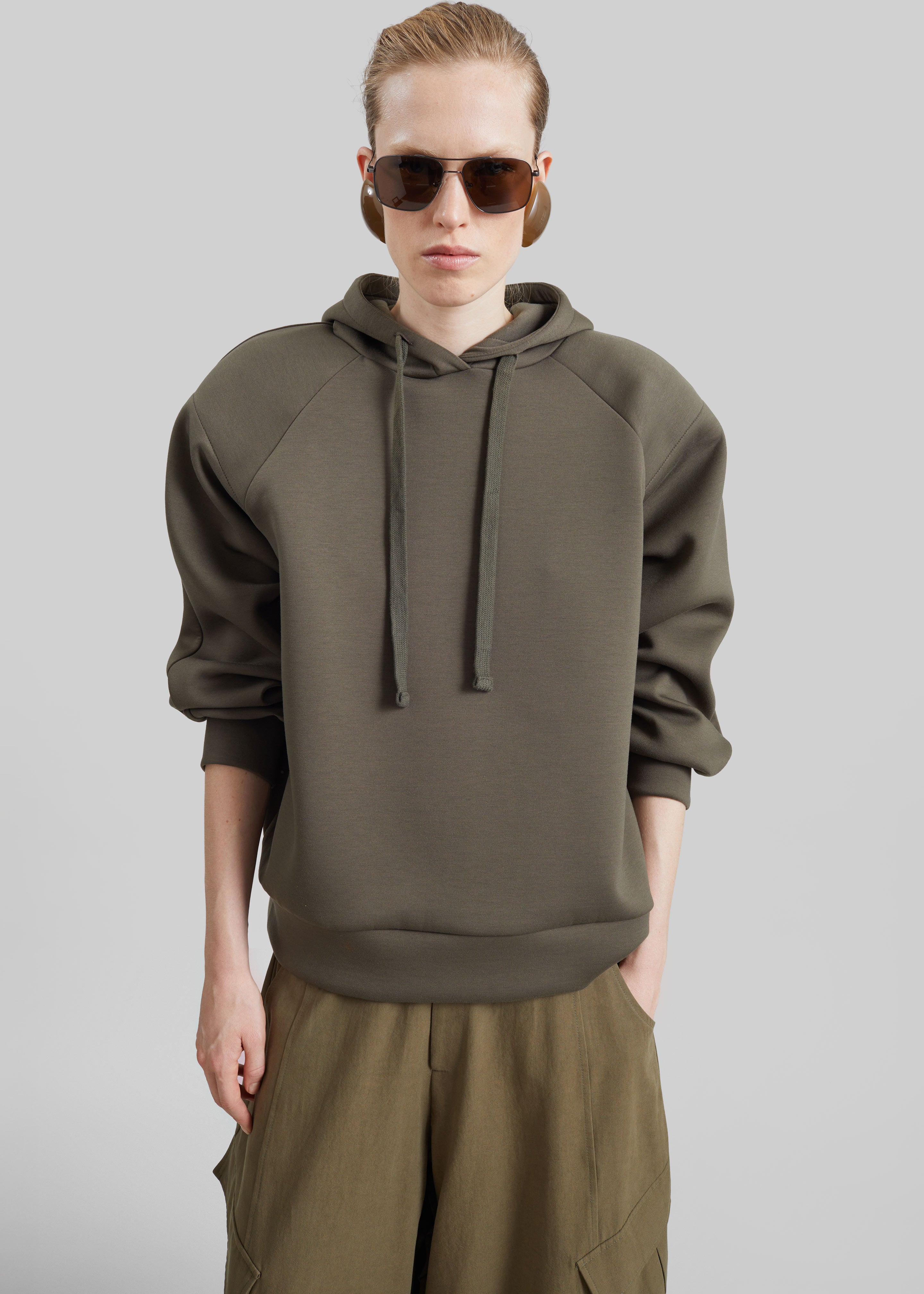 Olian Neoprene Hoodie - Dark Olive