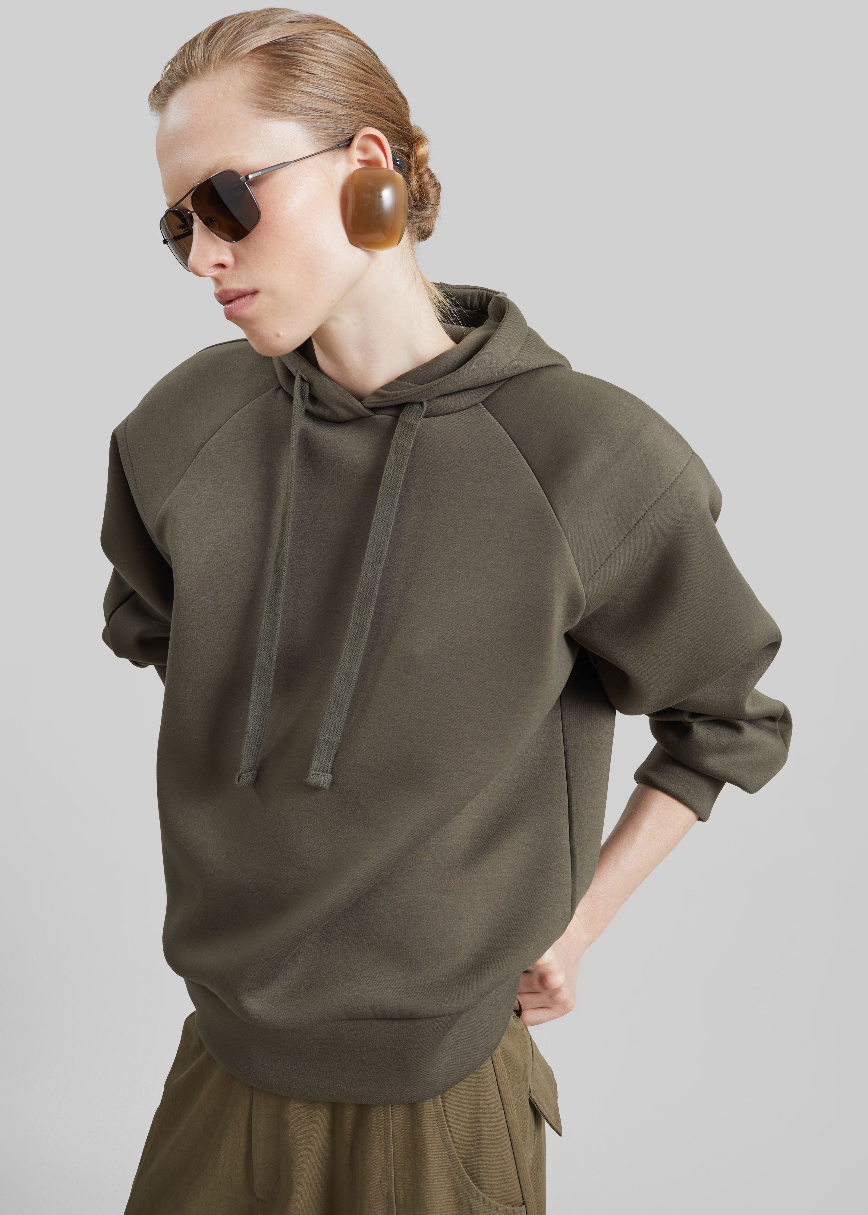 Olian Neoprene Hoodie - Dark Olive
