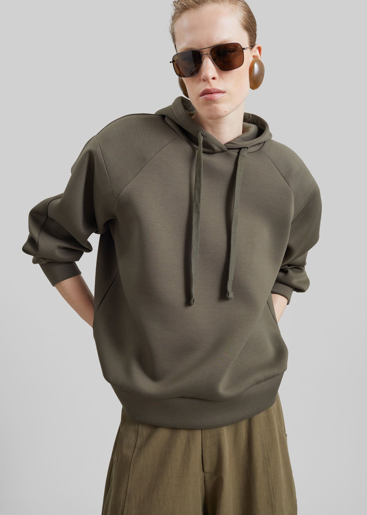 Olian Neoprene Hoodie - Dark Olive