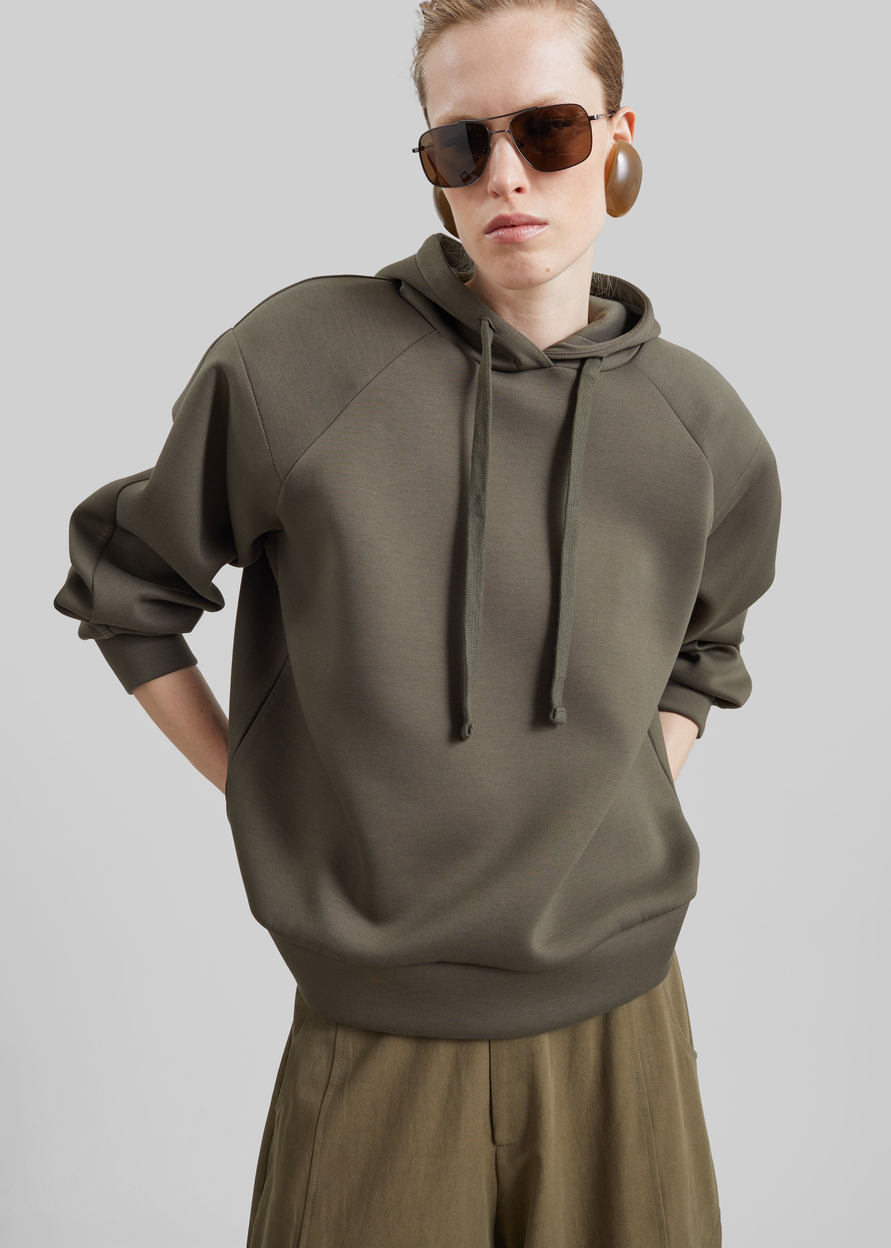 Olian Neoprene Hoodie - Dark Olive