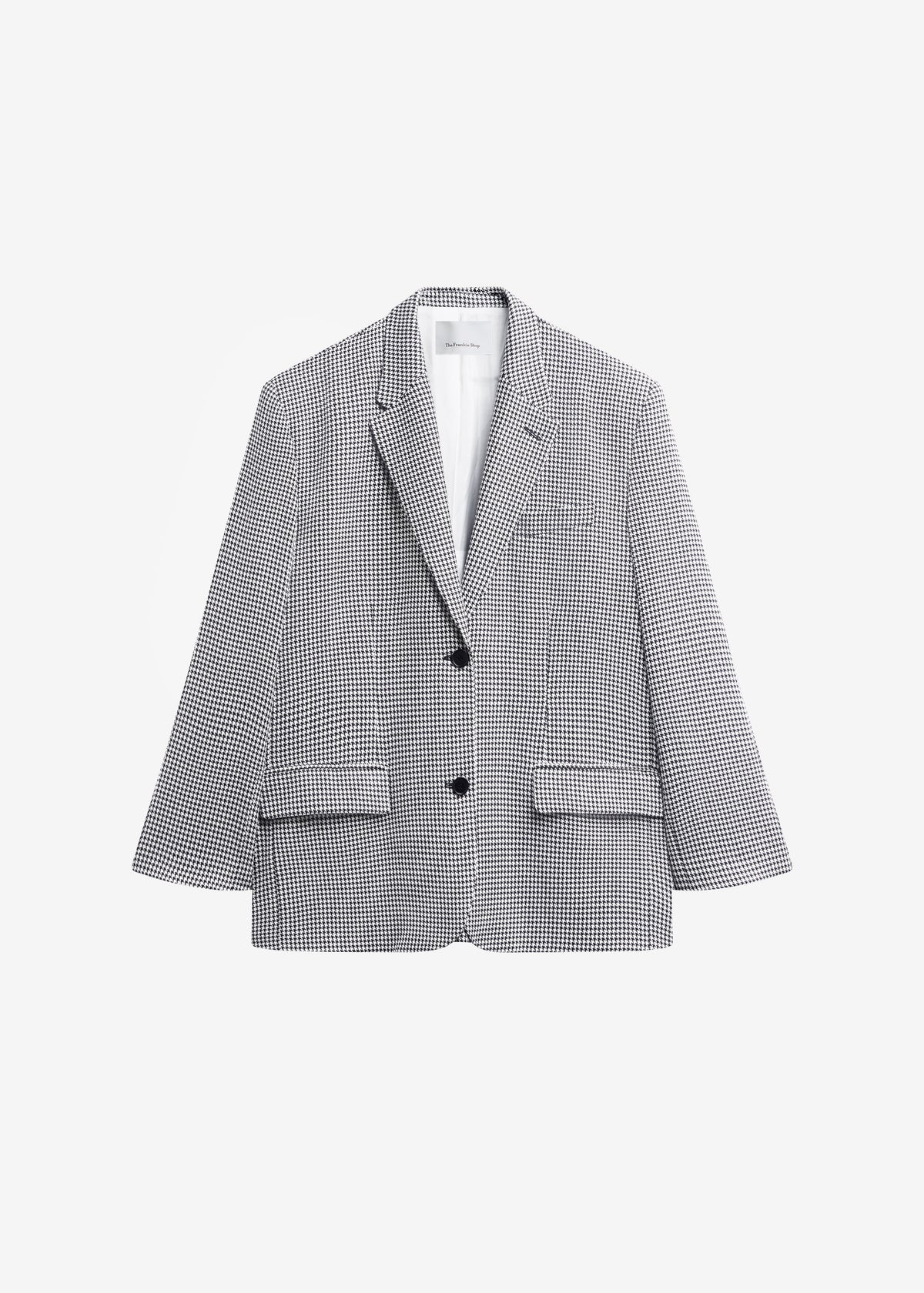 Blazer Olivella oversize à épaulettes - Pied-de-poule noir - 10