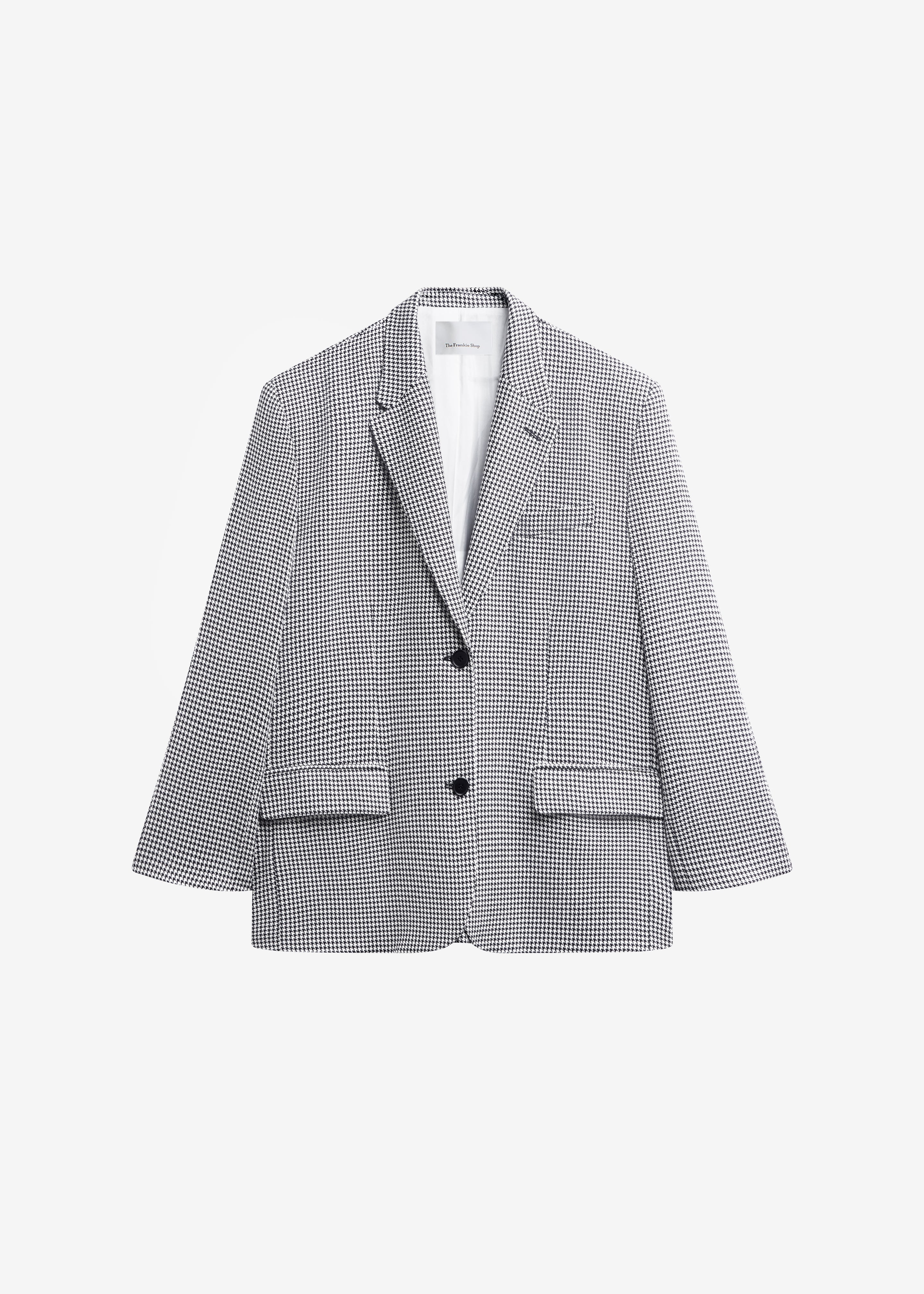 Blazer Olivella oversize à épaulettes - Pied-de-poule noir - 10