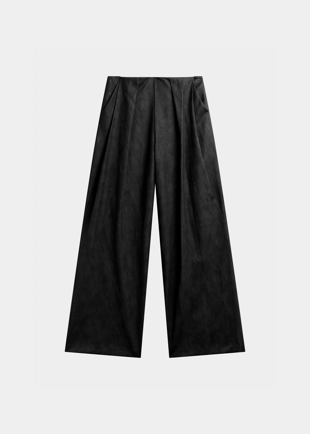Olivet Faux Leather Trousers - Black - 8
