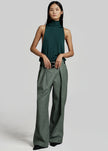 Olivet Faux Leather Trousers - Moss Green