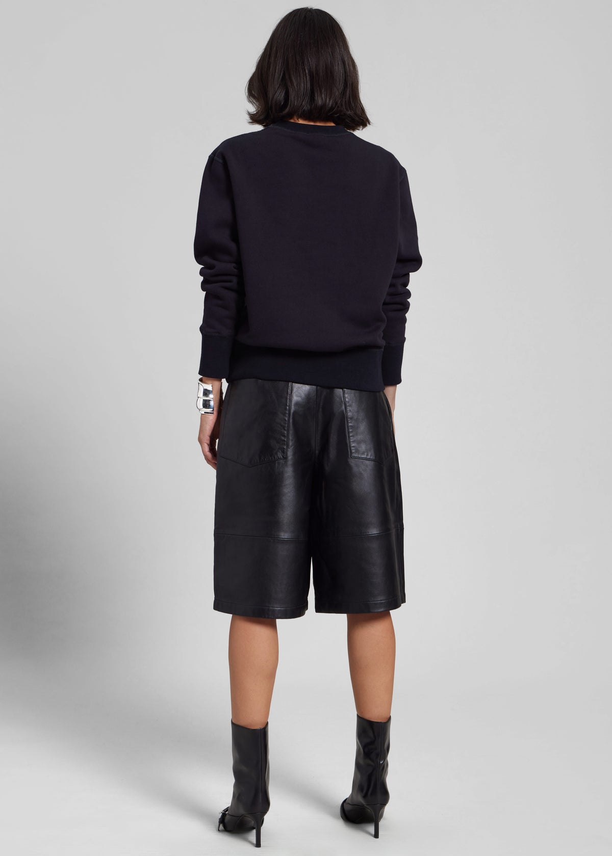 Olivia Leather Bermuda Shorts - Black - 12