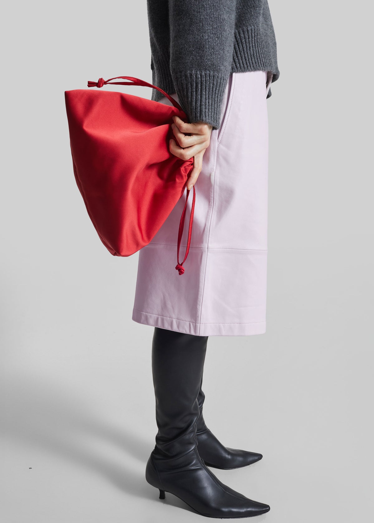 Olivia Leather Bermuda Shorts - Faded Pink - 4