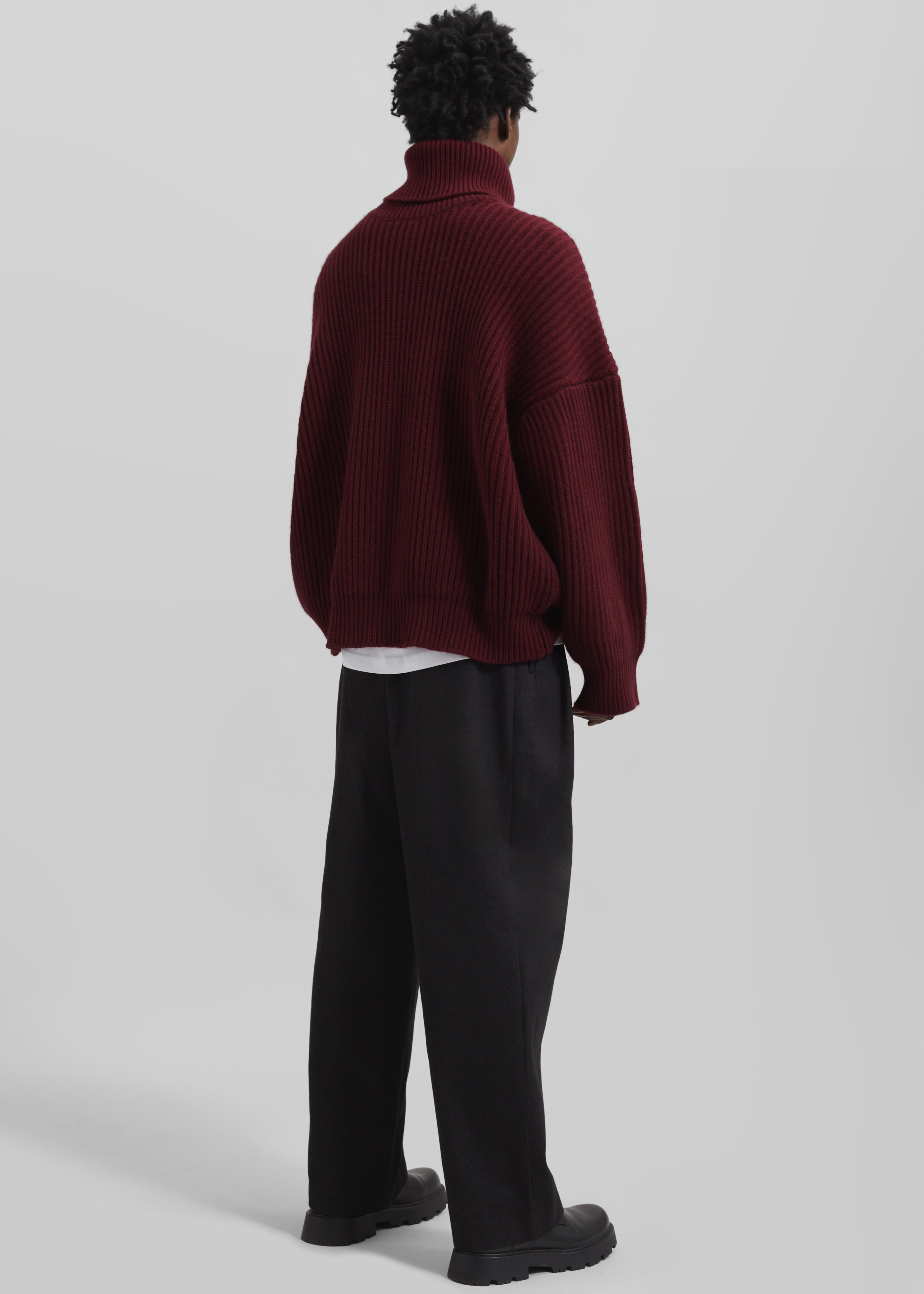 Olney Oversized Wool Turtleneck - Burgundy - 18