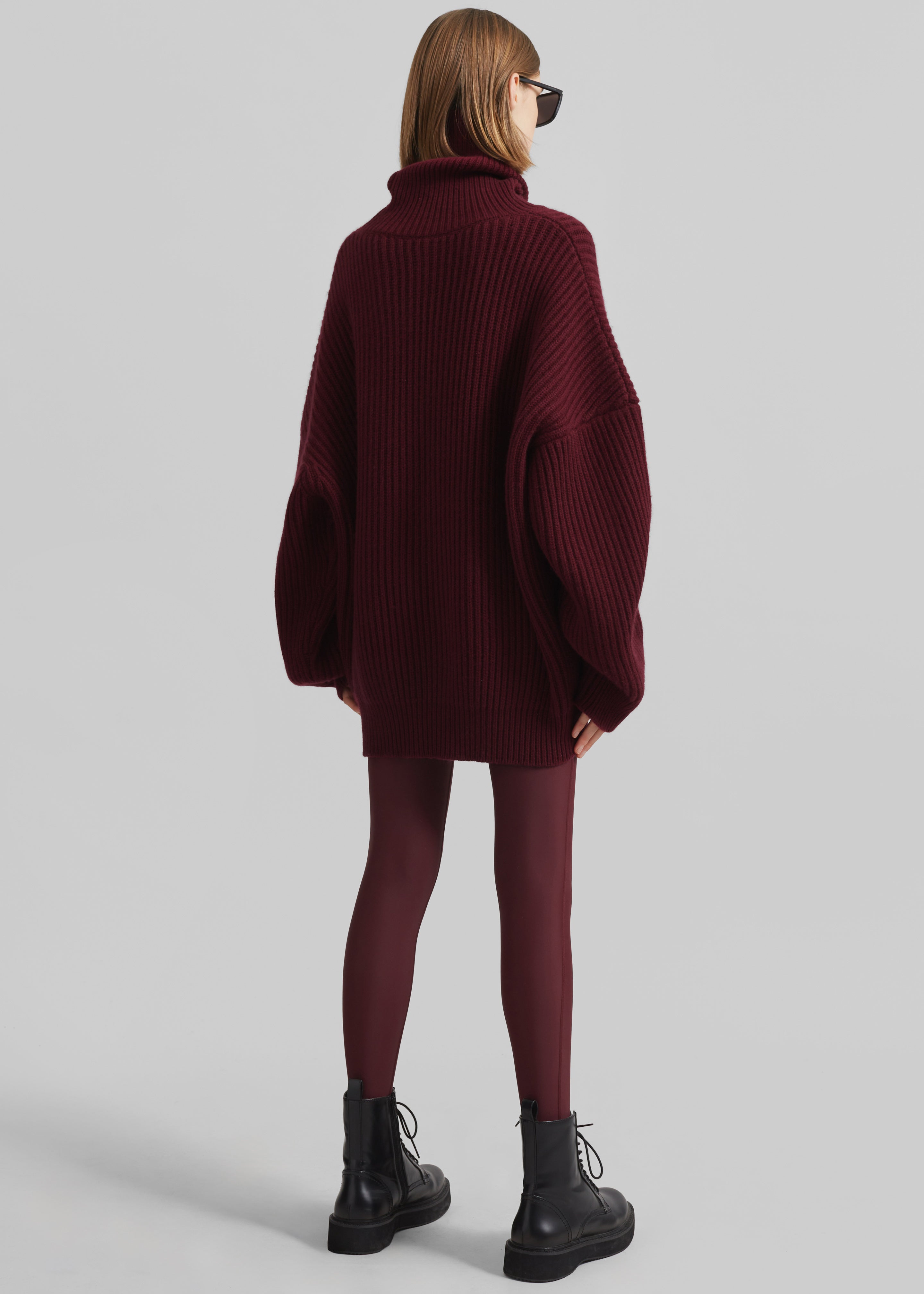 Olney Oversized Wool Turtleneck - Burgundy - 13